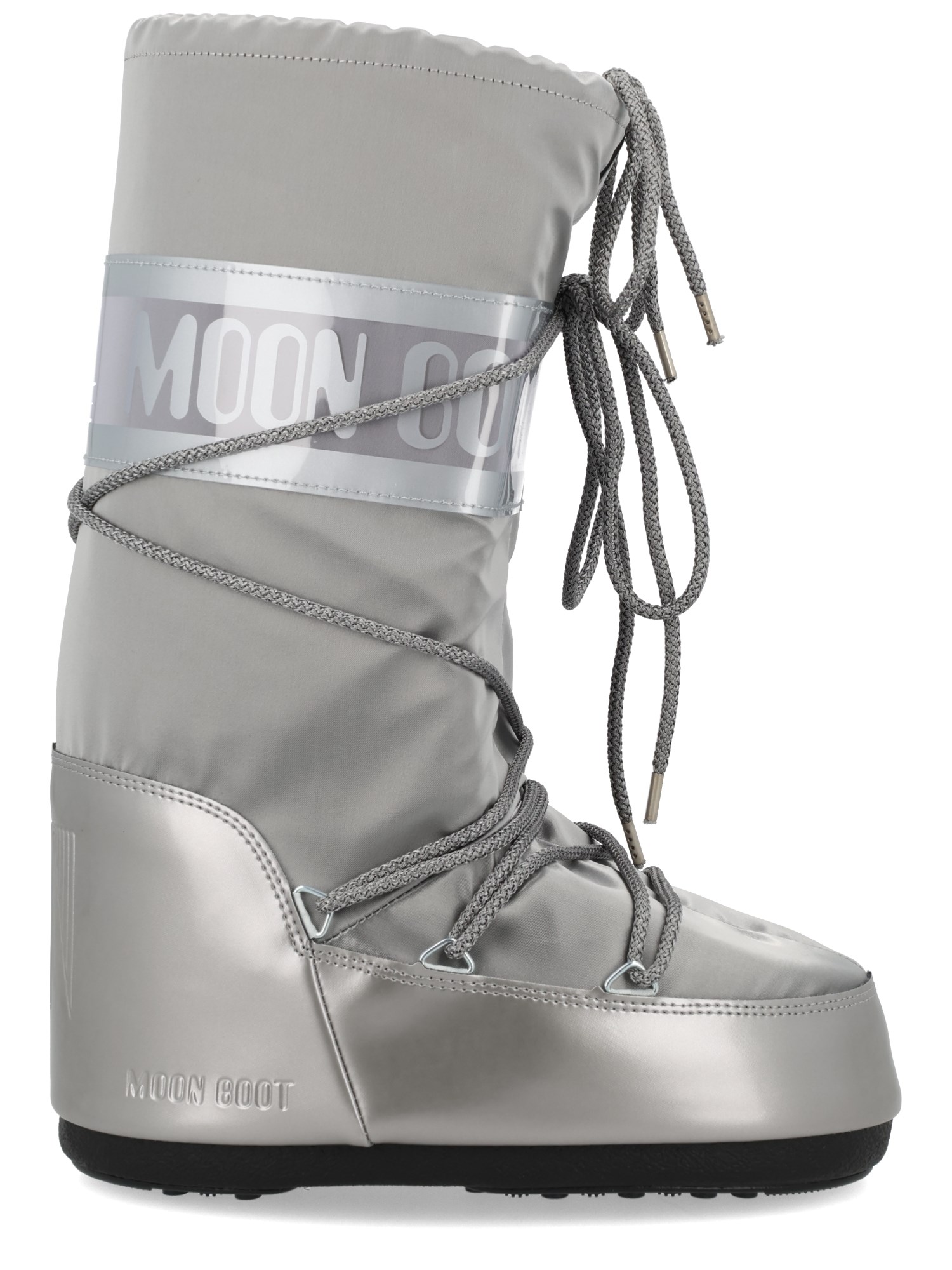 Moon Boot Icon Glace Satin Mid-calf Boots In Silver