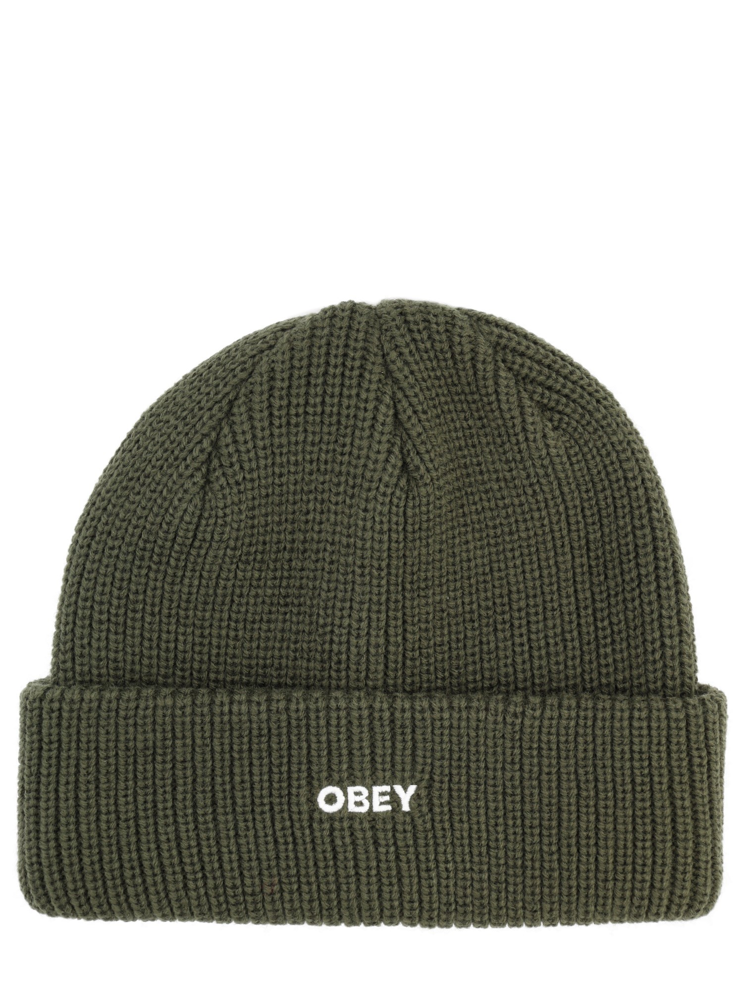 Obey Future Knit Logo Beanie In Green
