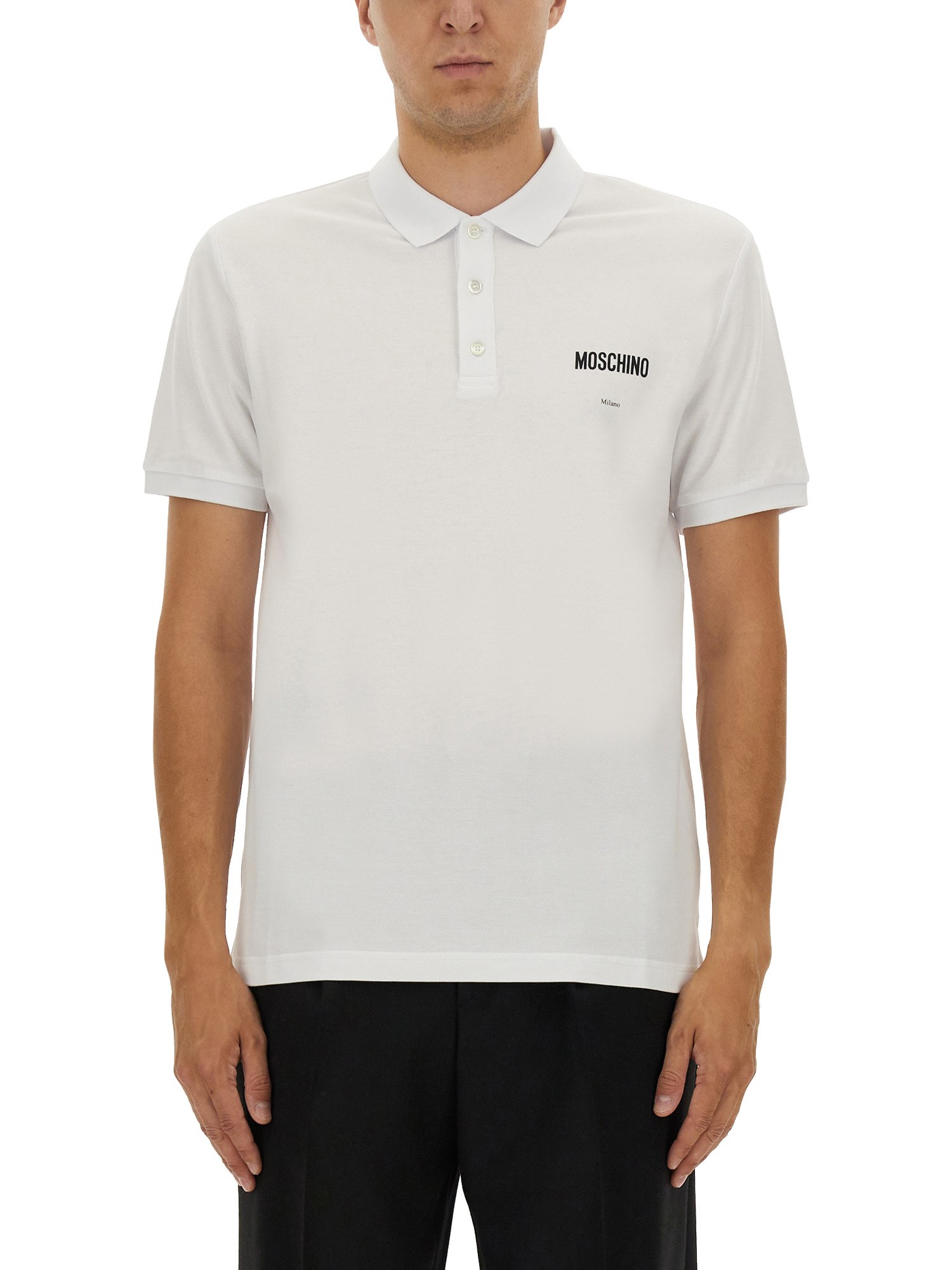 Moschino Polo Collar Short Sleeves T-shirt In White