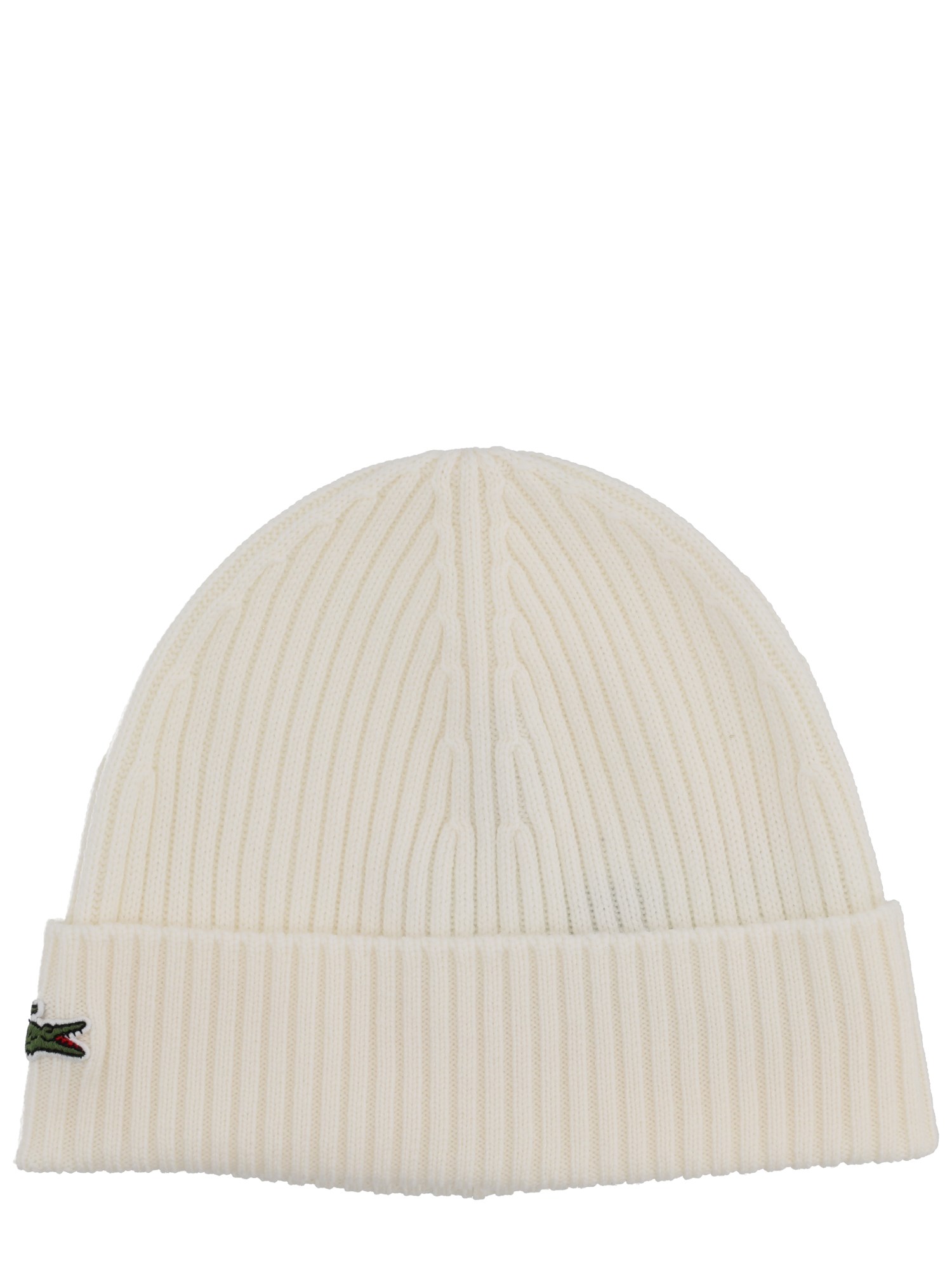 Lacoste Knit Hat In White