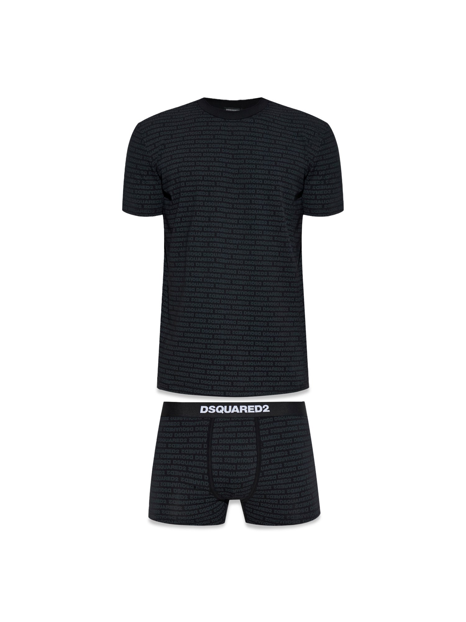 Dsquared2 Dsquared Men T-shirt And Boxer Set In Black
