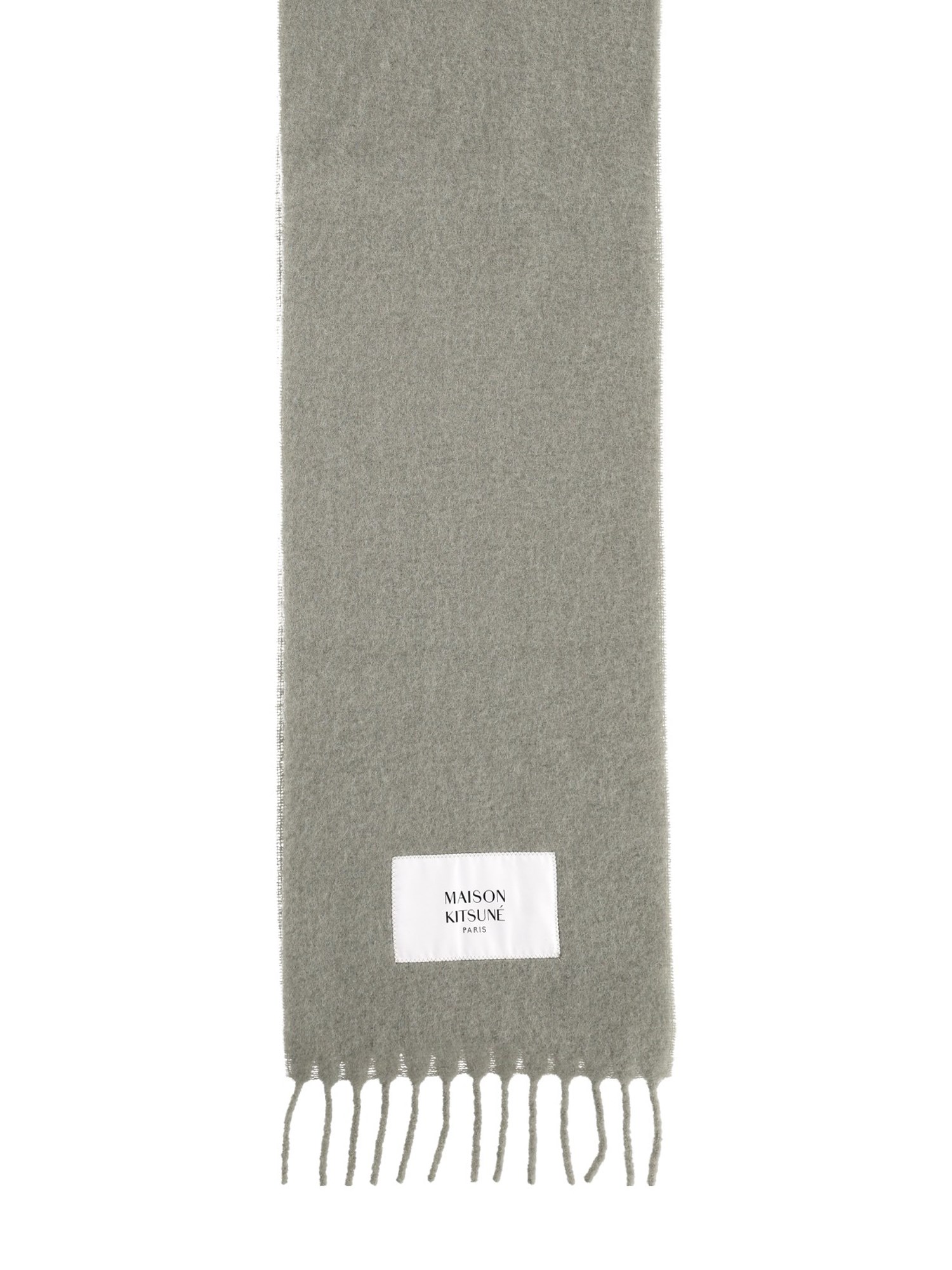 Maison Kitsuné Green Soft Fabric Scarf With Versatile Rectangular Shape In Green