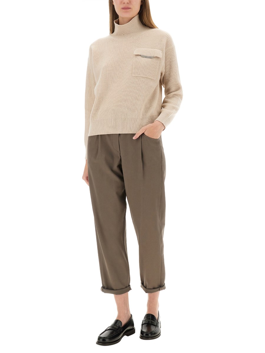 PANTALONE BAGGY PULL-ON IN COVER DI COTONE