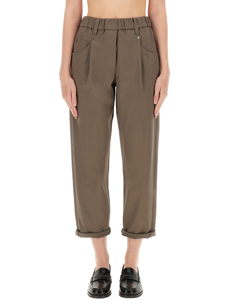 PANTALONE BAGGY PULL-ON IN COVER DI COTONE