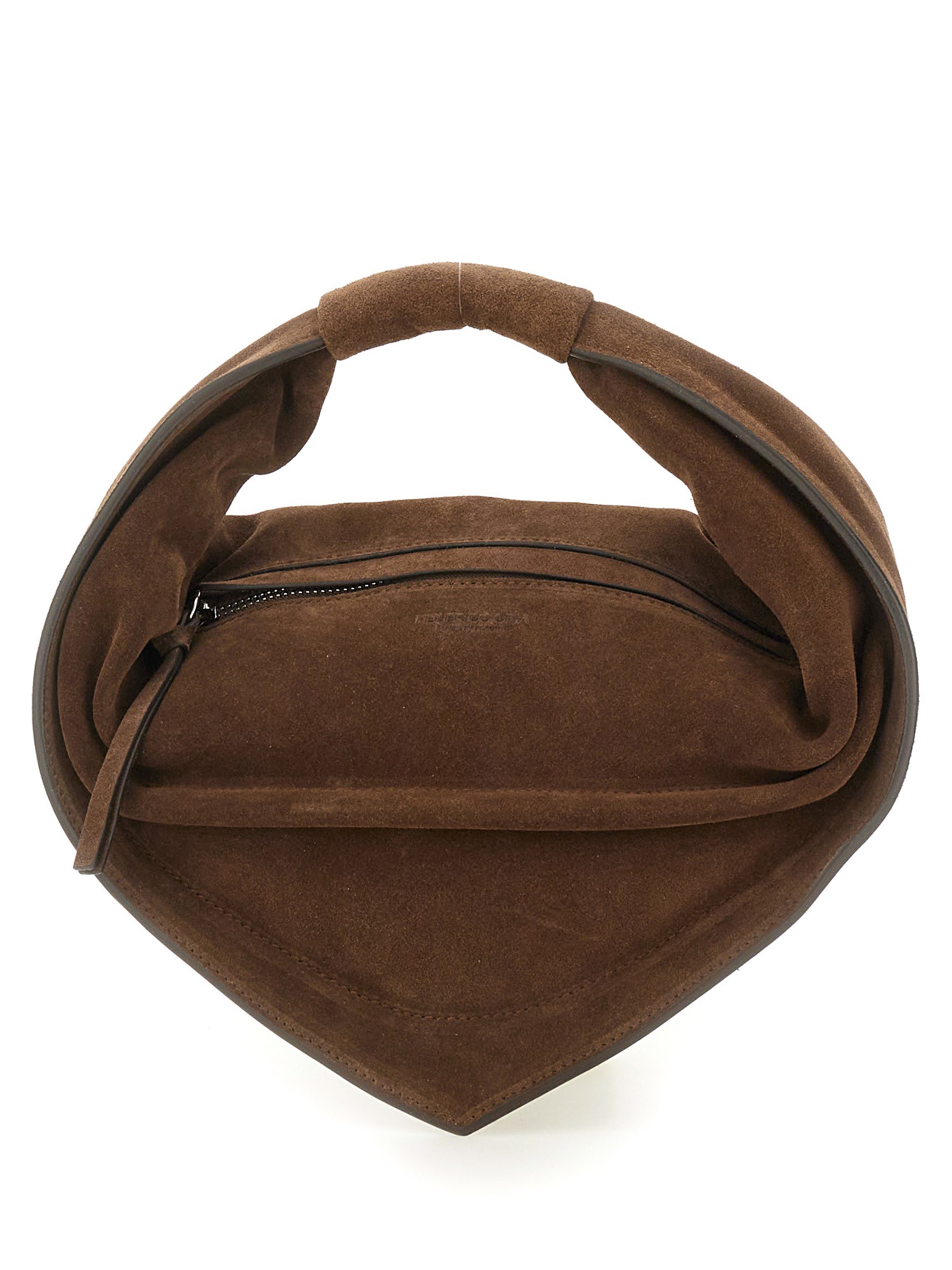 Federico Cina Torttelino Suede Tote Bag In Brown
