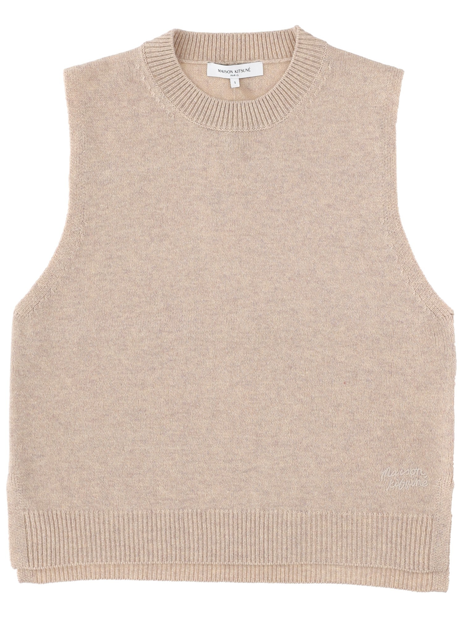 Maison Kitsuné Wool Vest In Pink