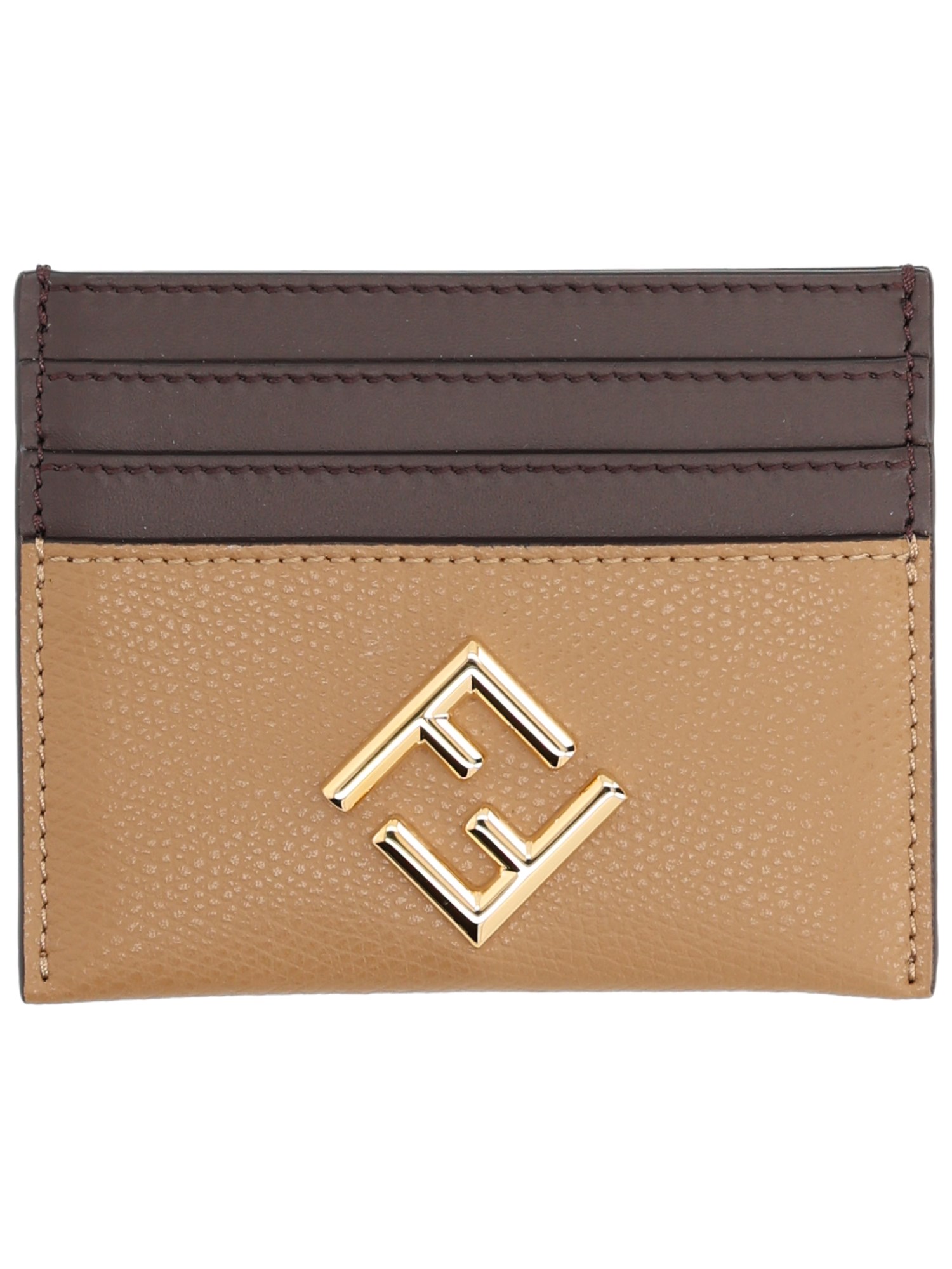 Fendi Two-tone Purse And Cardholder Set In Brown