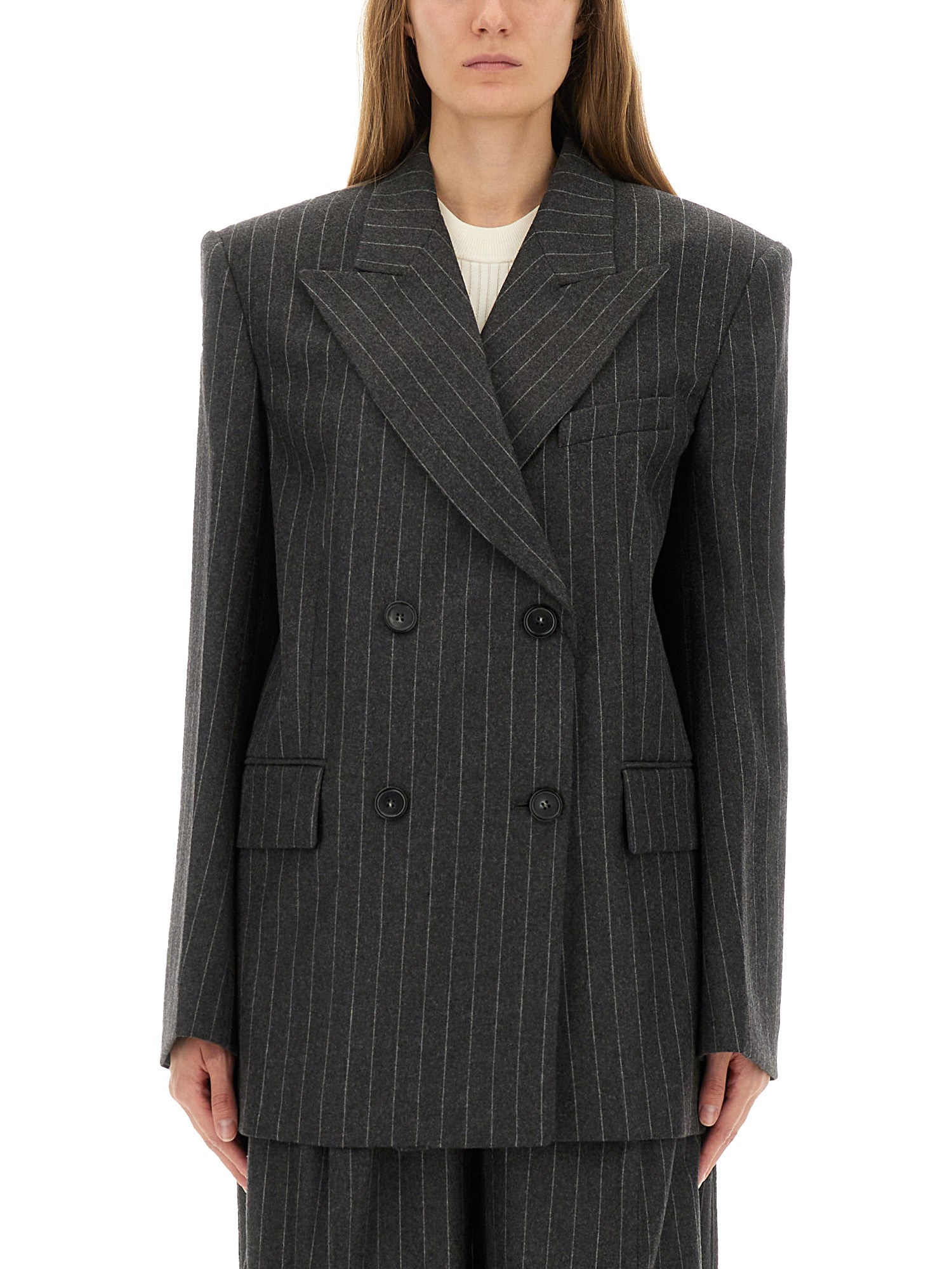 Sportmax Double-breasted Jacket "belfordi123" In Gray