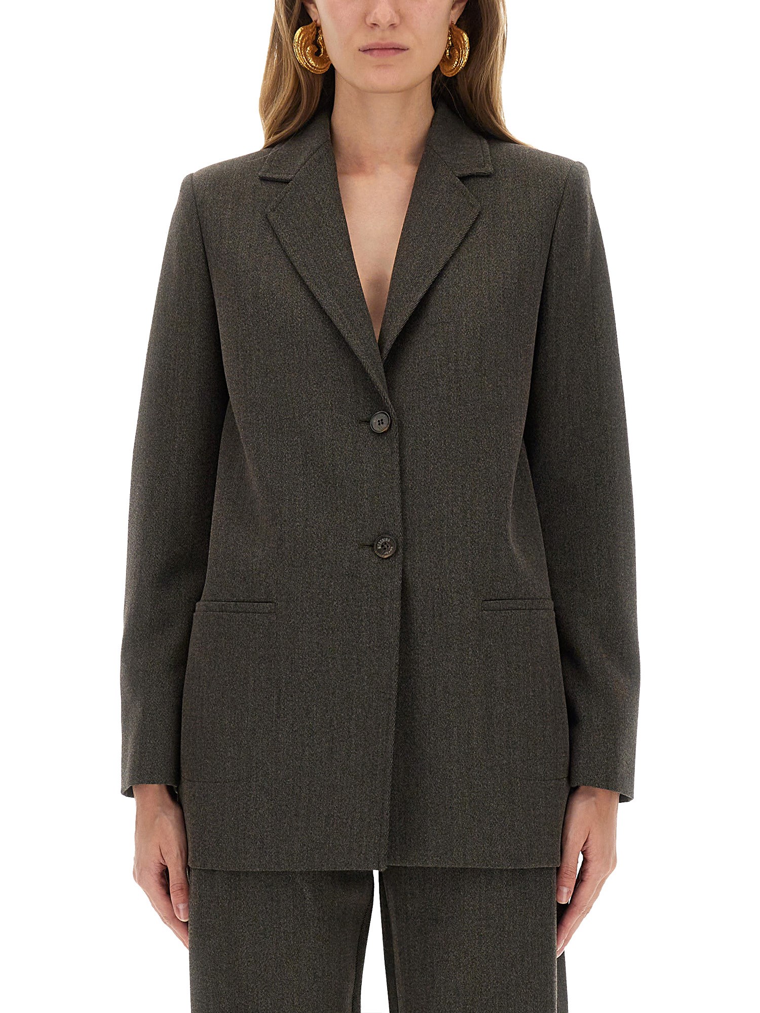 Moschino Jeans Wool Blend Jacket In Brown