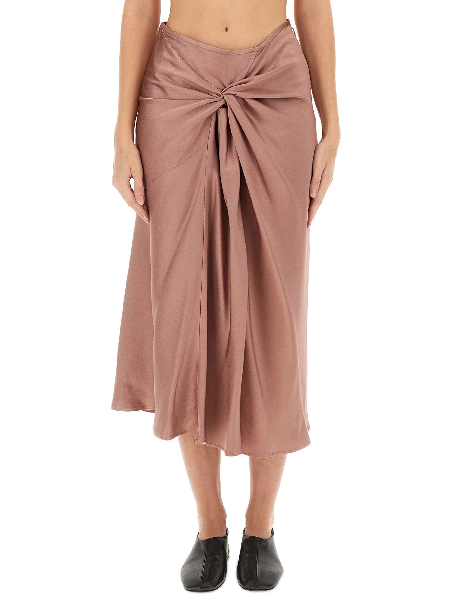 Dries Van Noten Women Draped Midi Skirt In Pink