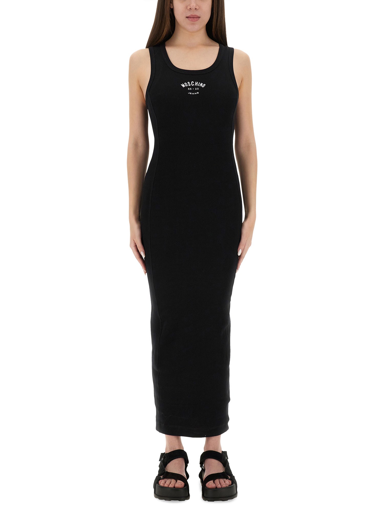 Moschino Jeans Long Dress With Logo