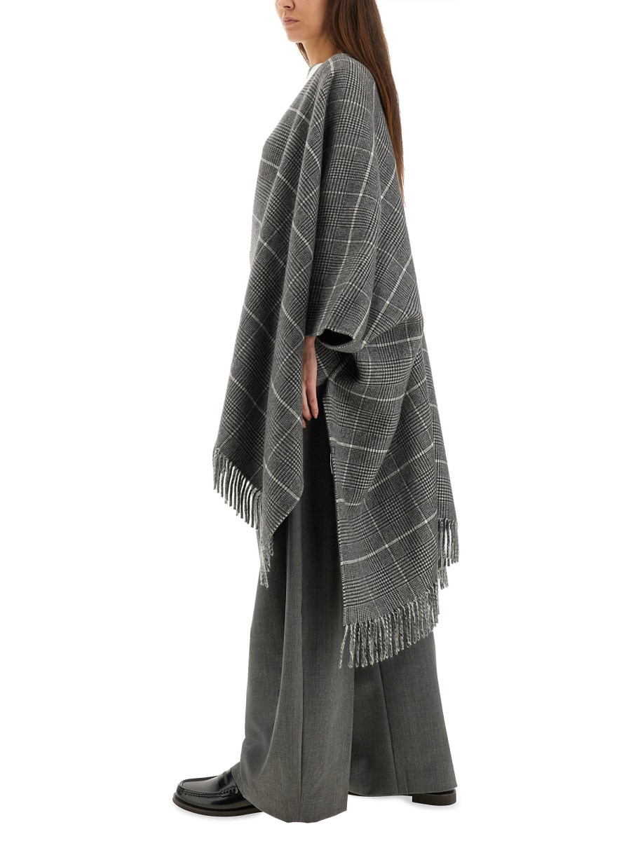 PONCHO IN LANA CON FRANGE