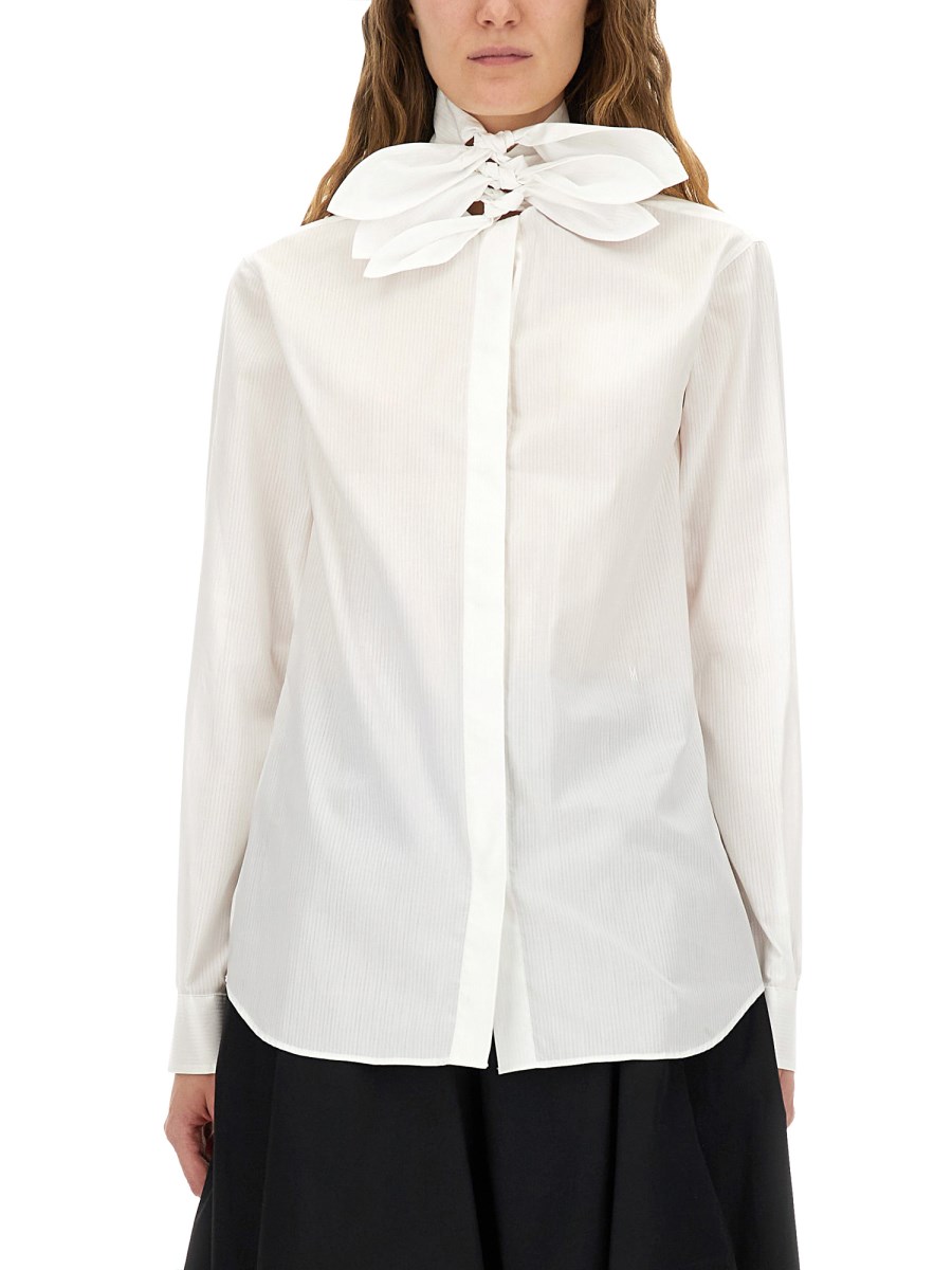 CAMICIA IN POPELINE DI COTONE JACQUARD