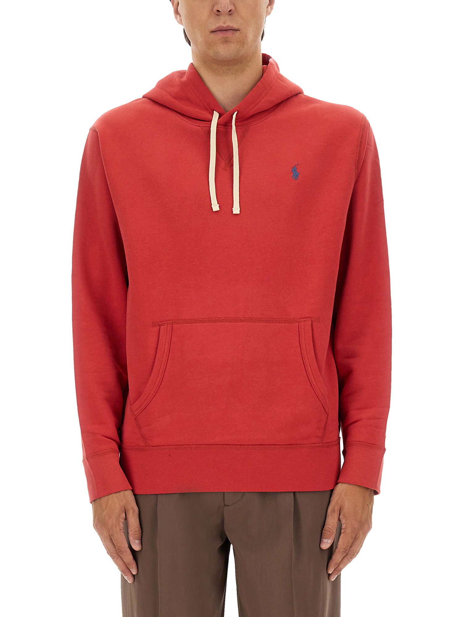 Polo Ralph Lauren Polo Pony-embroidered Drawstring Hoodie In Red