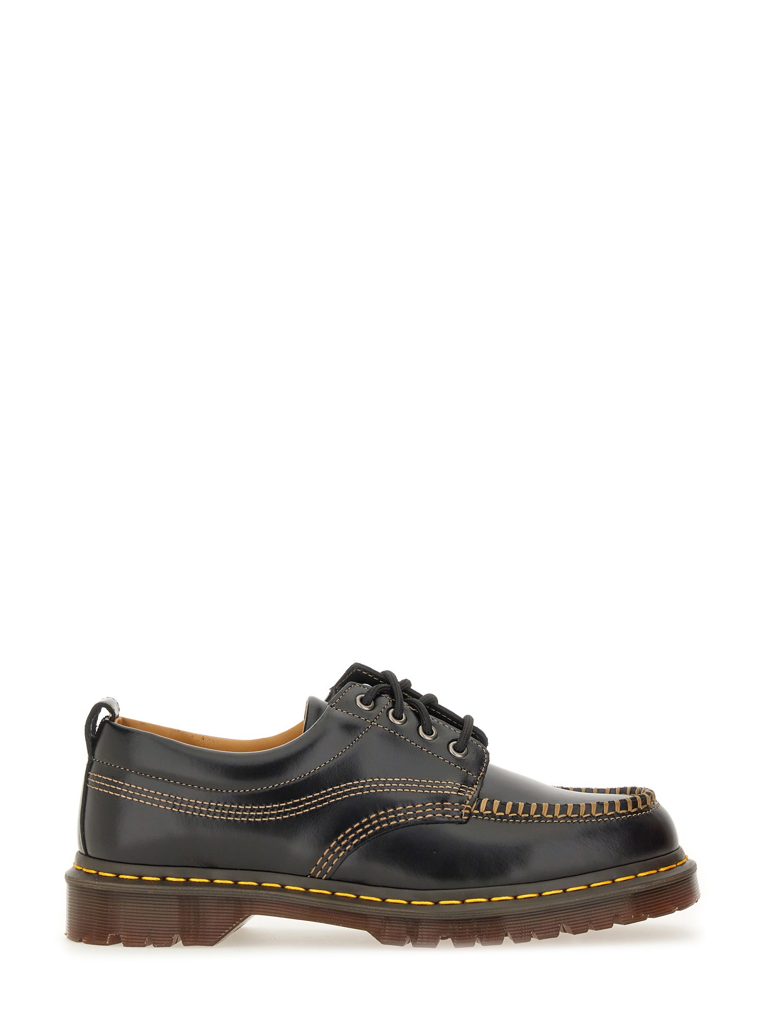 Dr. Martens Moccasin-style Lowell Shoes With Contrast Stitching In Gray