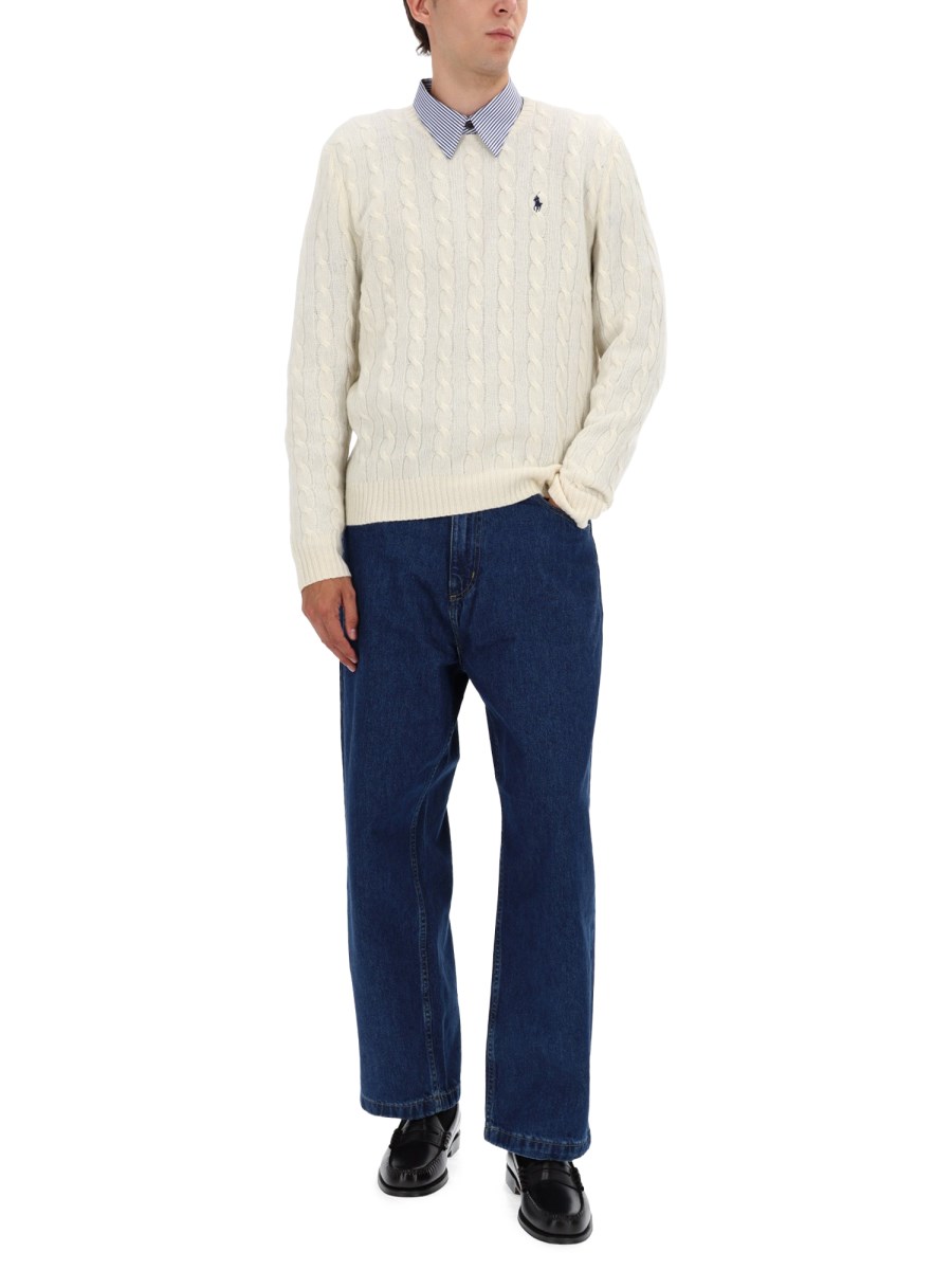 MAGLIA IN LANA E CASHMERE A TRECCE