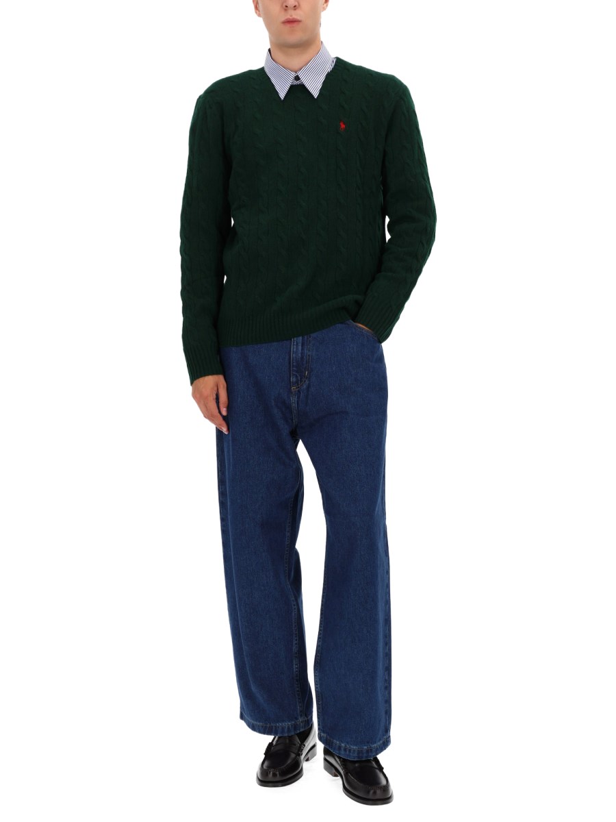MAGLIA IN LANA E CASHMERE A TRECCE