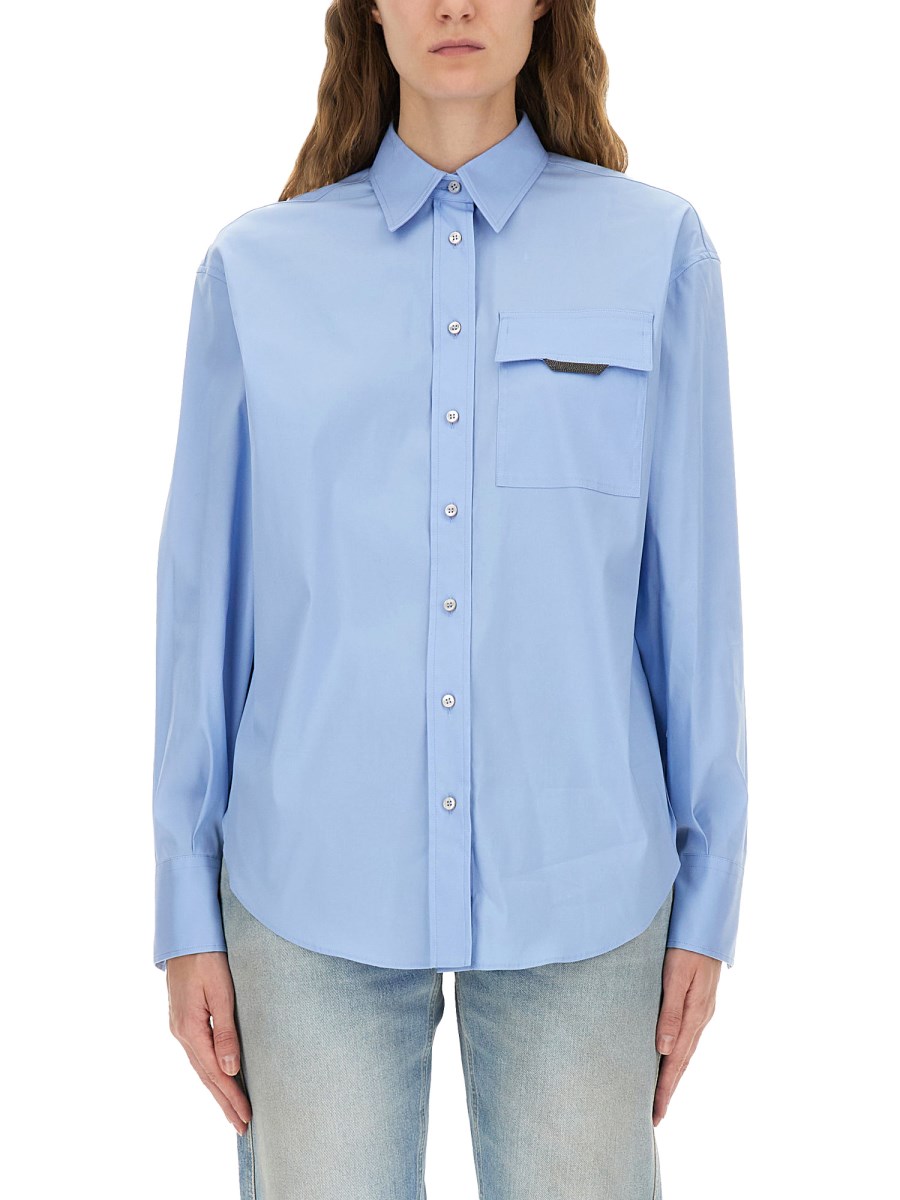CAMICIA CON SHINY FLAP DETAIL