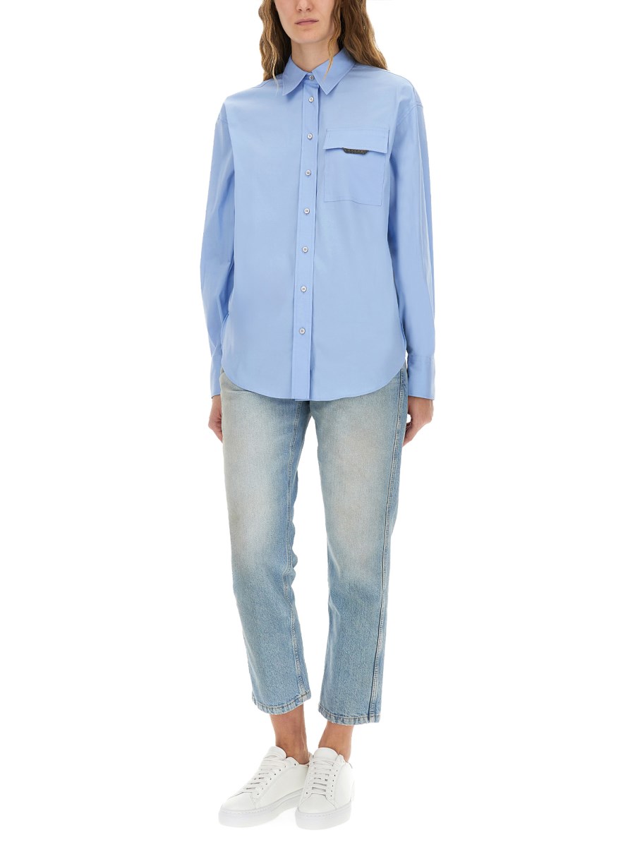 CAMICIA CON SHINY FLAP DETAIL