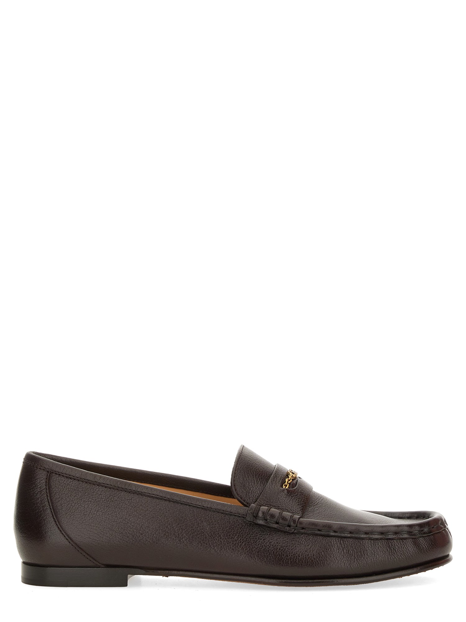 Chloé Logo Icon Leather Loafers In Brown