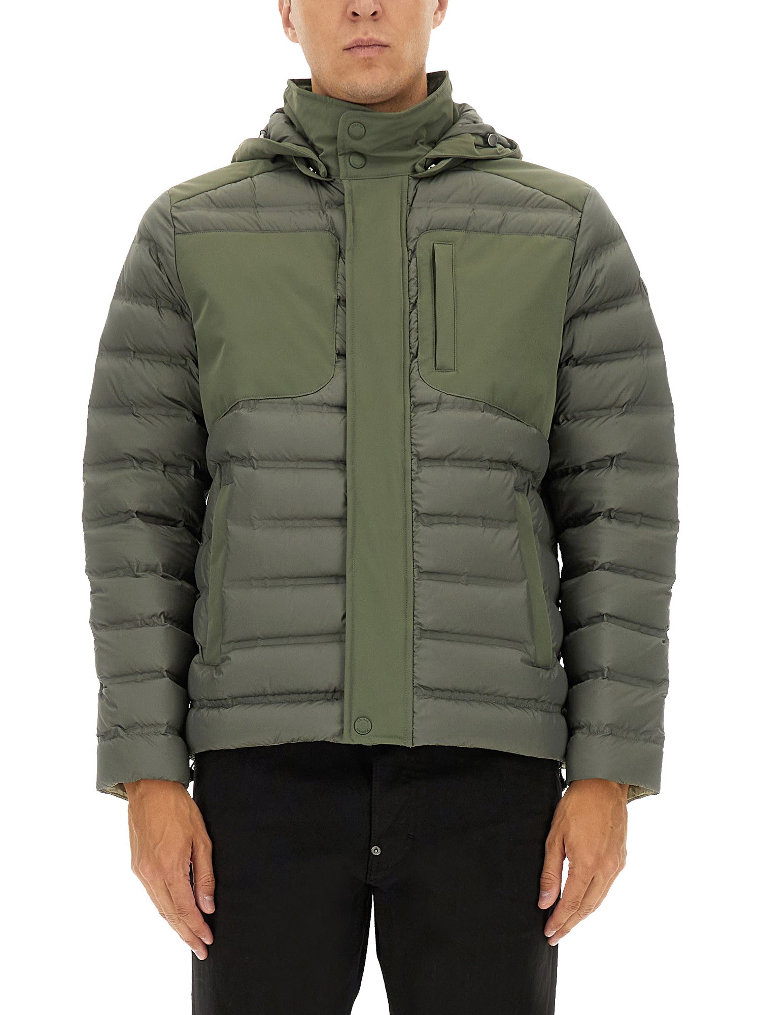 Colmar Originals Down Jacket With Detachable Hood In Green