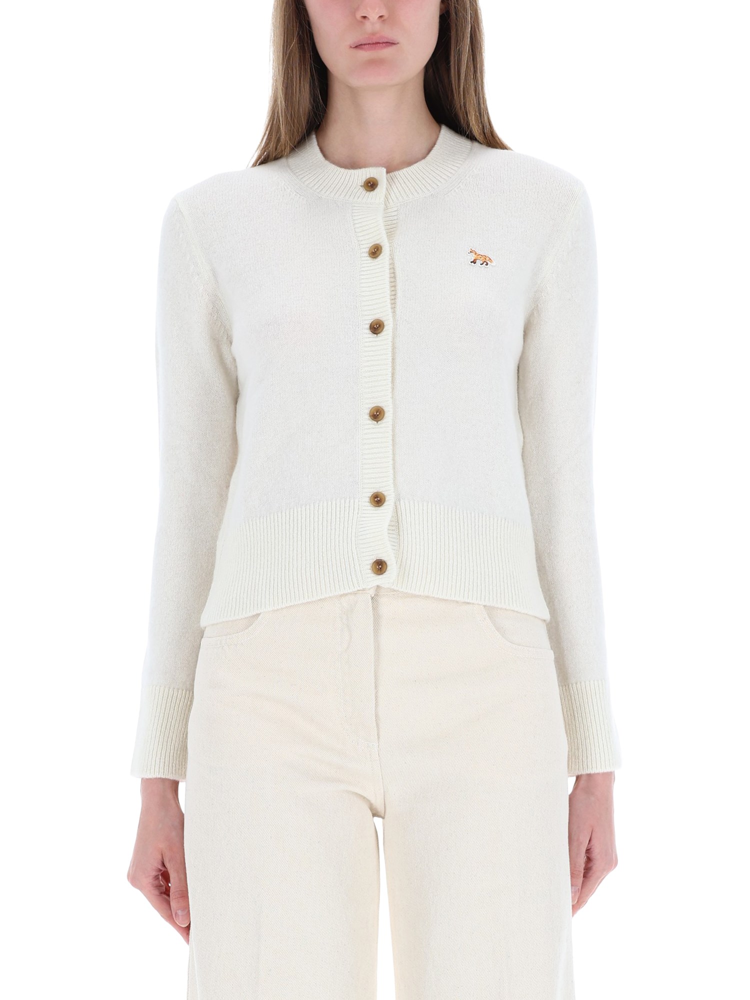 Maison Kitsuné Baby Fox Cardigan In Gray