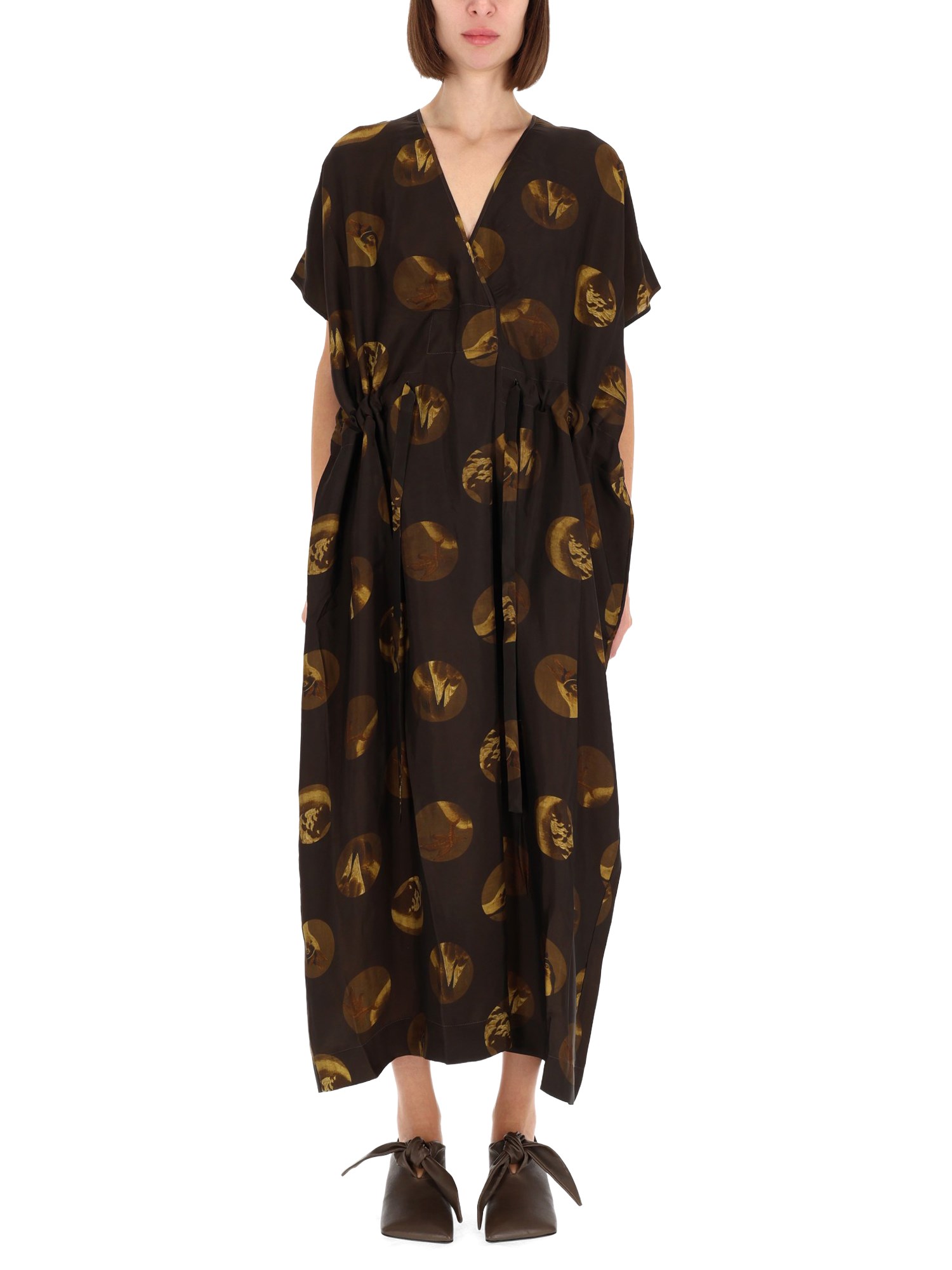 Uma Wang Acrid Midi Dress In Brown