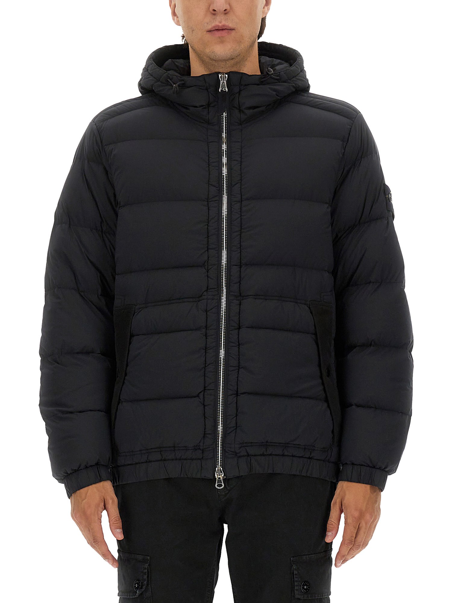 Padded down jacket with hood - stone island - Modalova