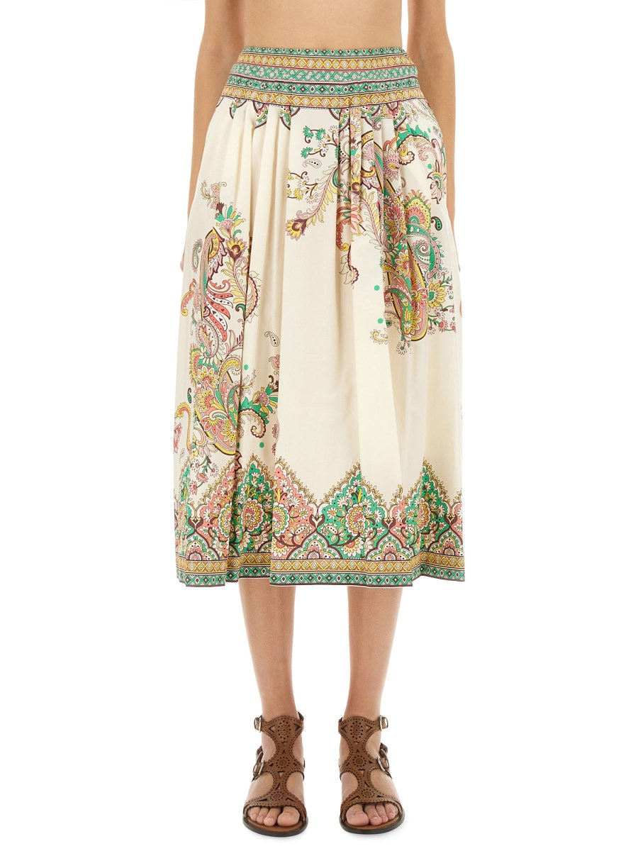 GONNA MIDI CON STAMPA PAISLEY