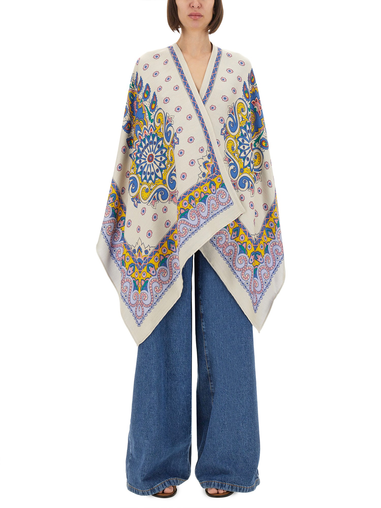 etro cape with daisies