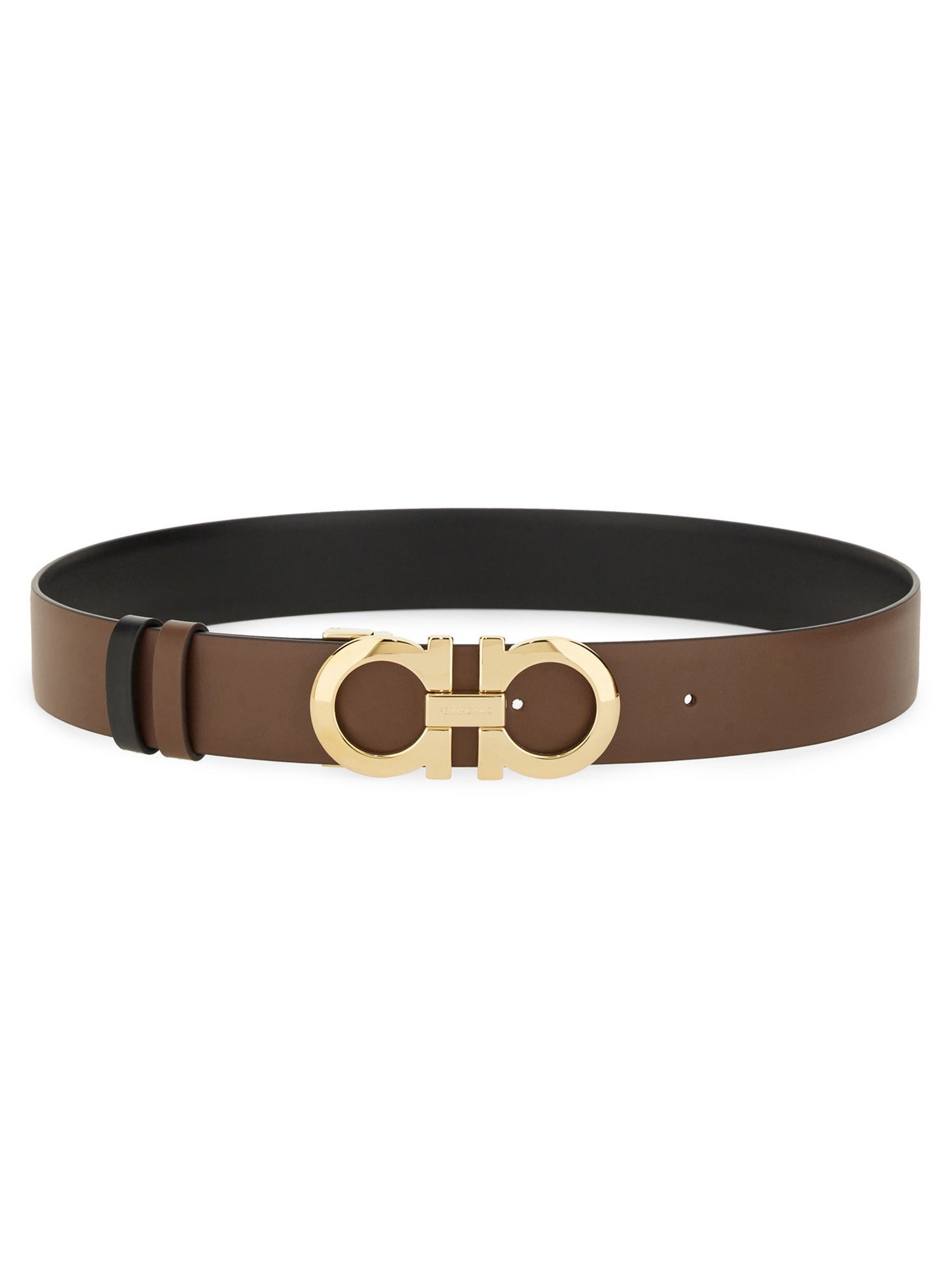 Ferragamo Dpp Reversible Hooks Belt In Brown