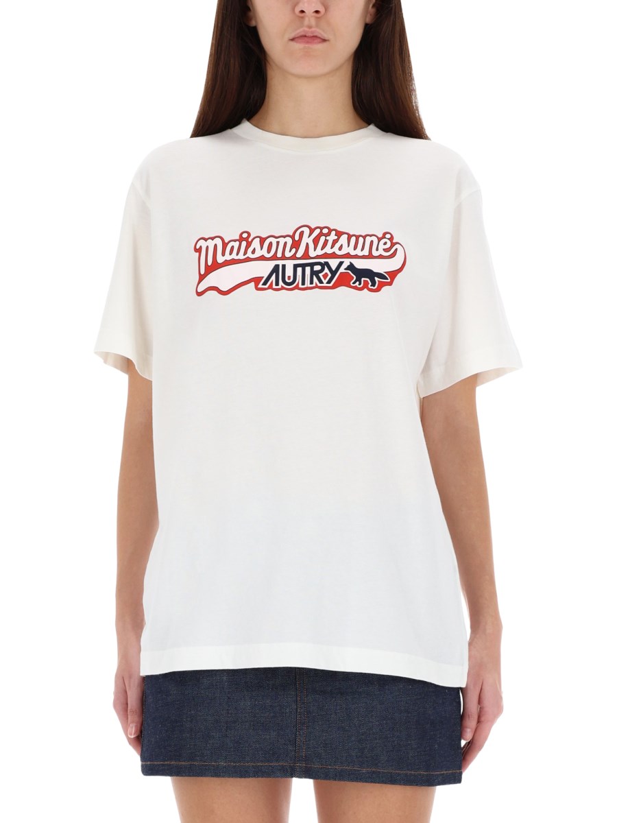 T-SHIRT CON LOGO AUTRY X MAISON KITSUNÉ