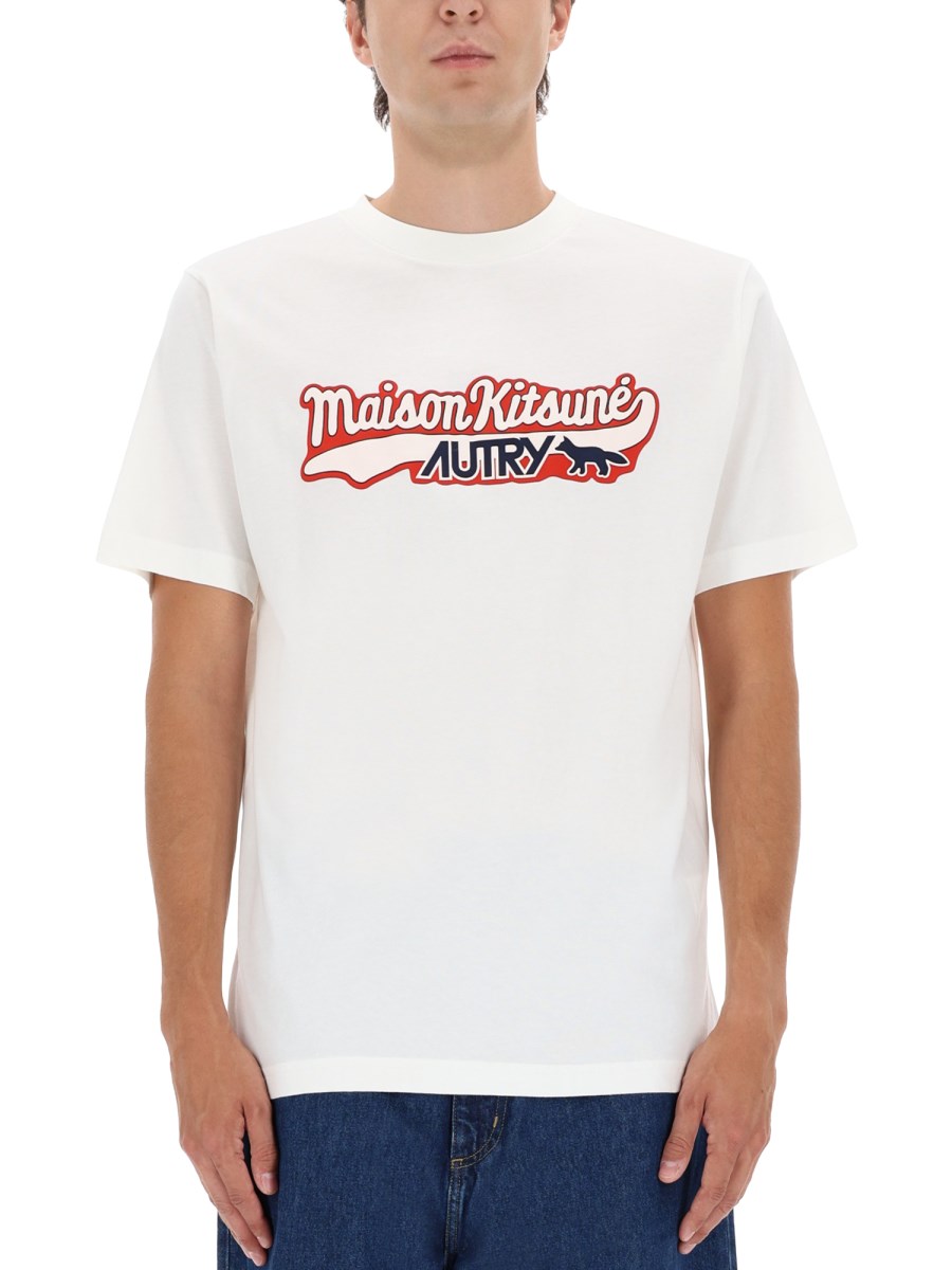 T-SHIRT CON LOGO AUTRY X MAISON KITSUNÉ