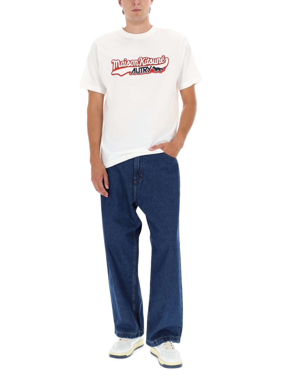 T-SHIRT CON LOGO AUTRY X MAISON KITSUNÉ