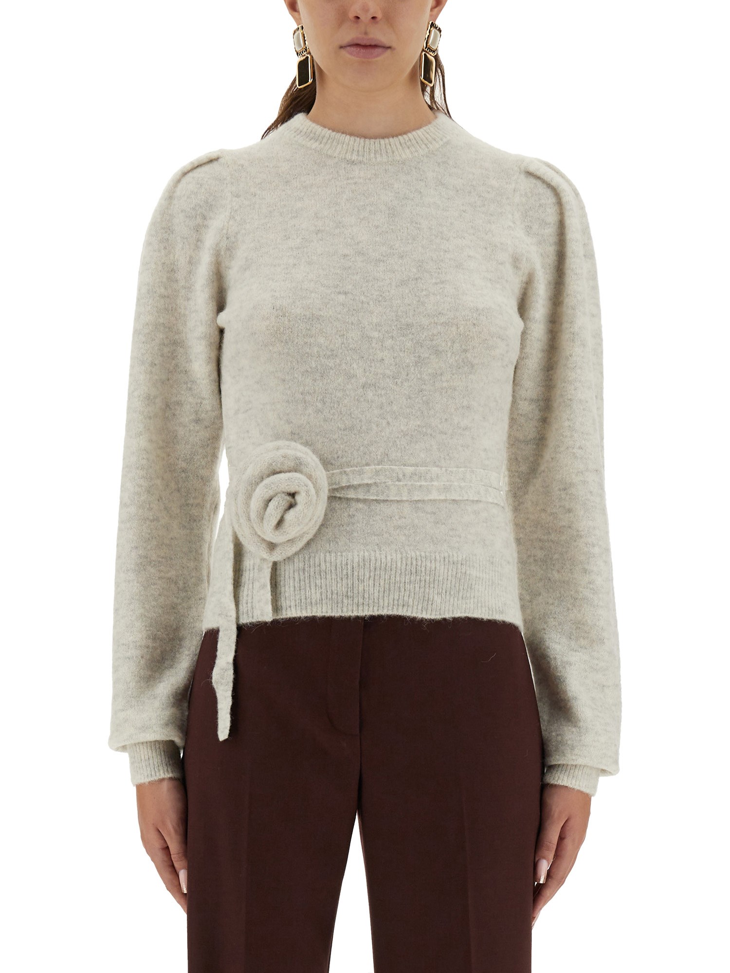 Rotate Birger Christensen Mesh With Flower Detail In Gray