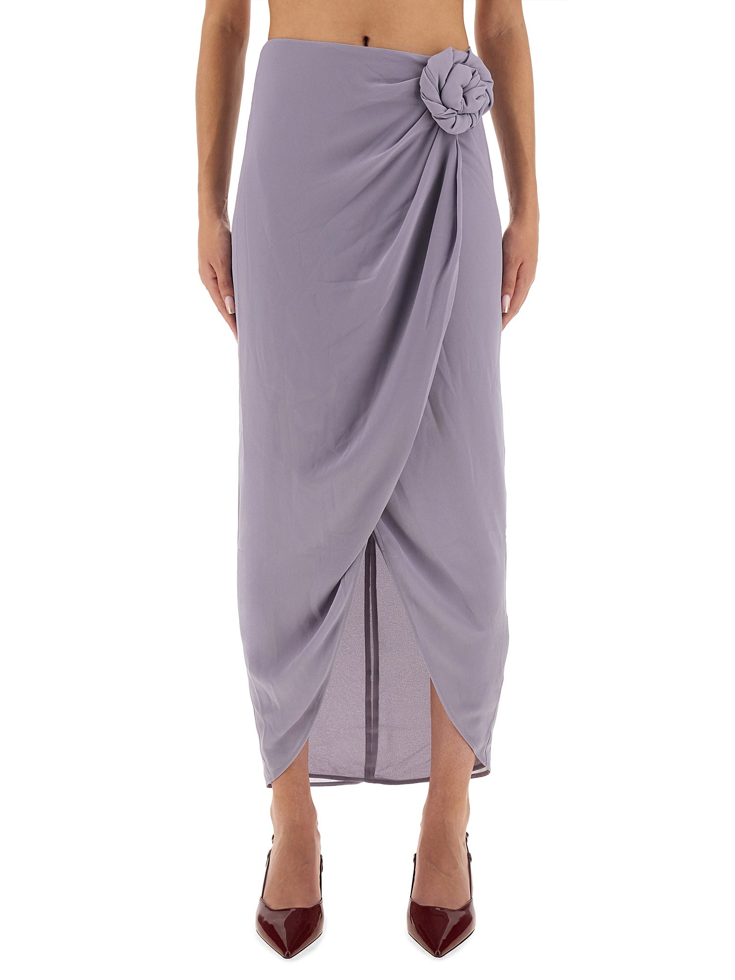 Rotate Birger Christensen Asymmetrical Skirt With Dictation In Purple