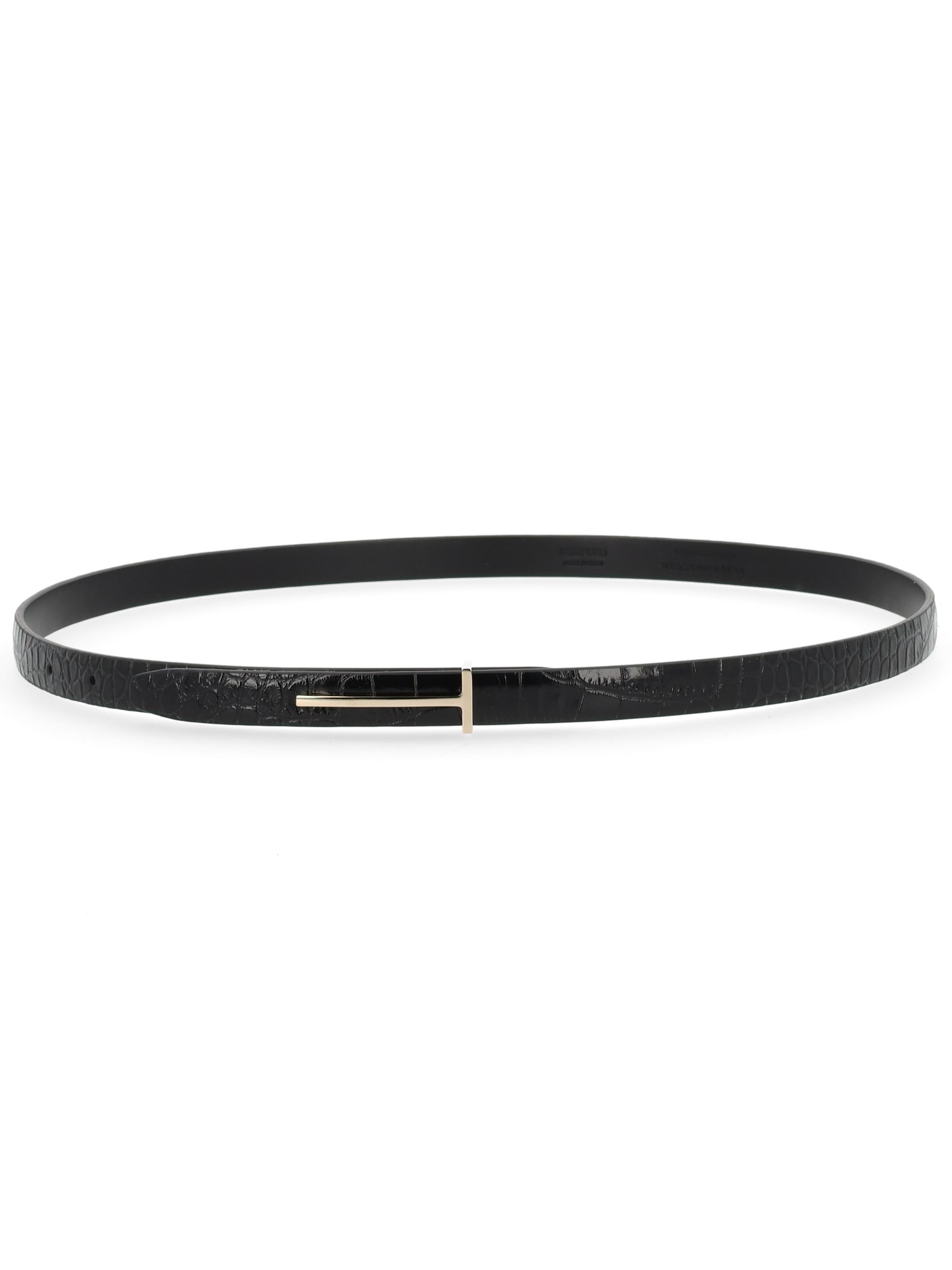 Tom Ford Thin Leather Belt In Black