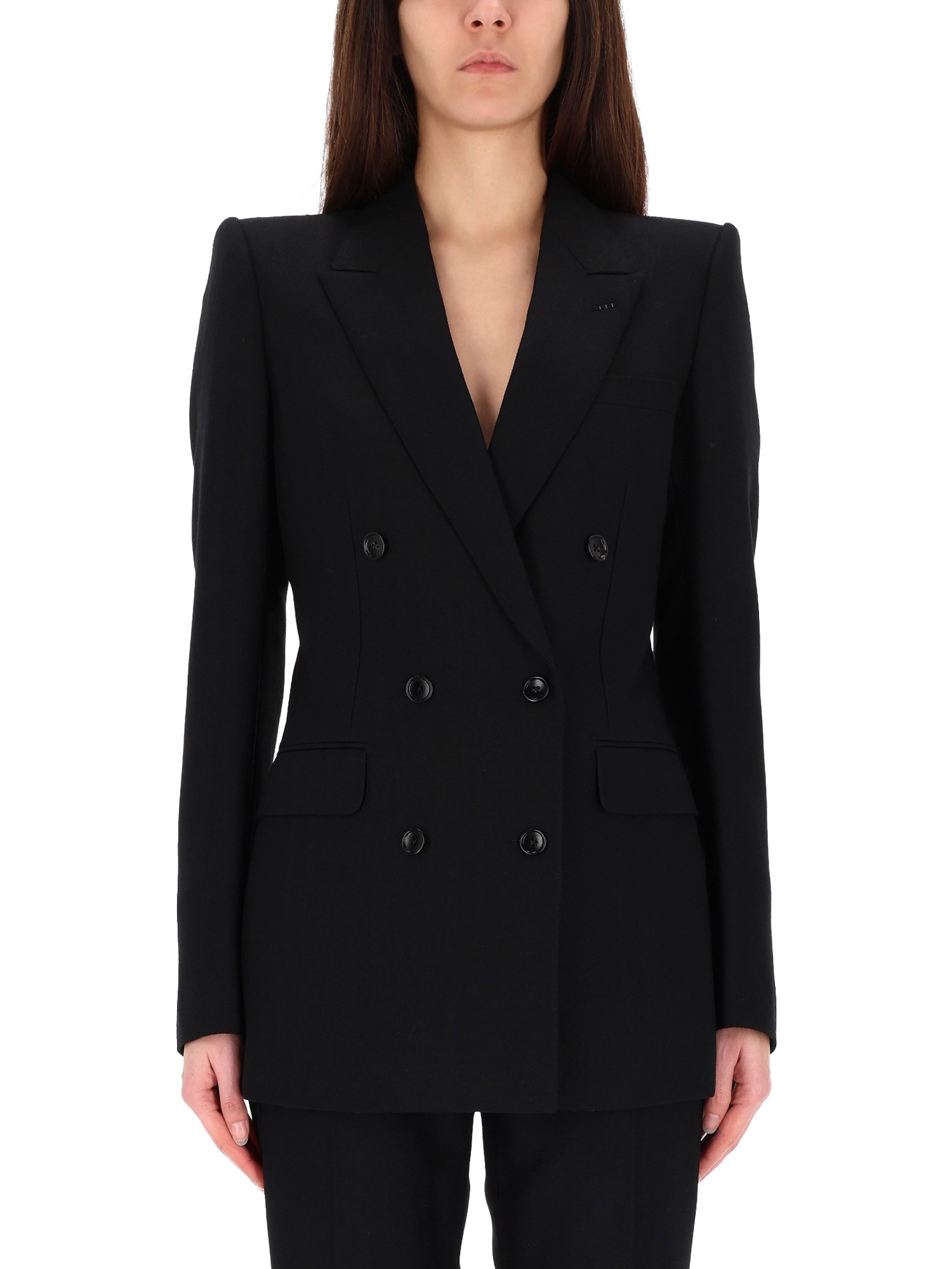 Tom Ford Double-breasted Jacket In Black