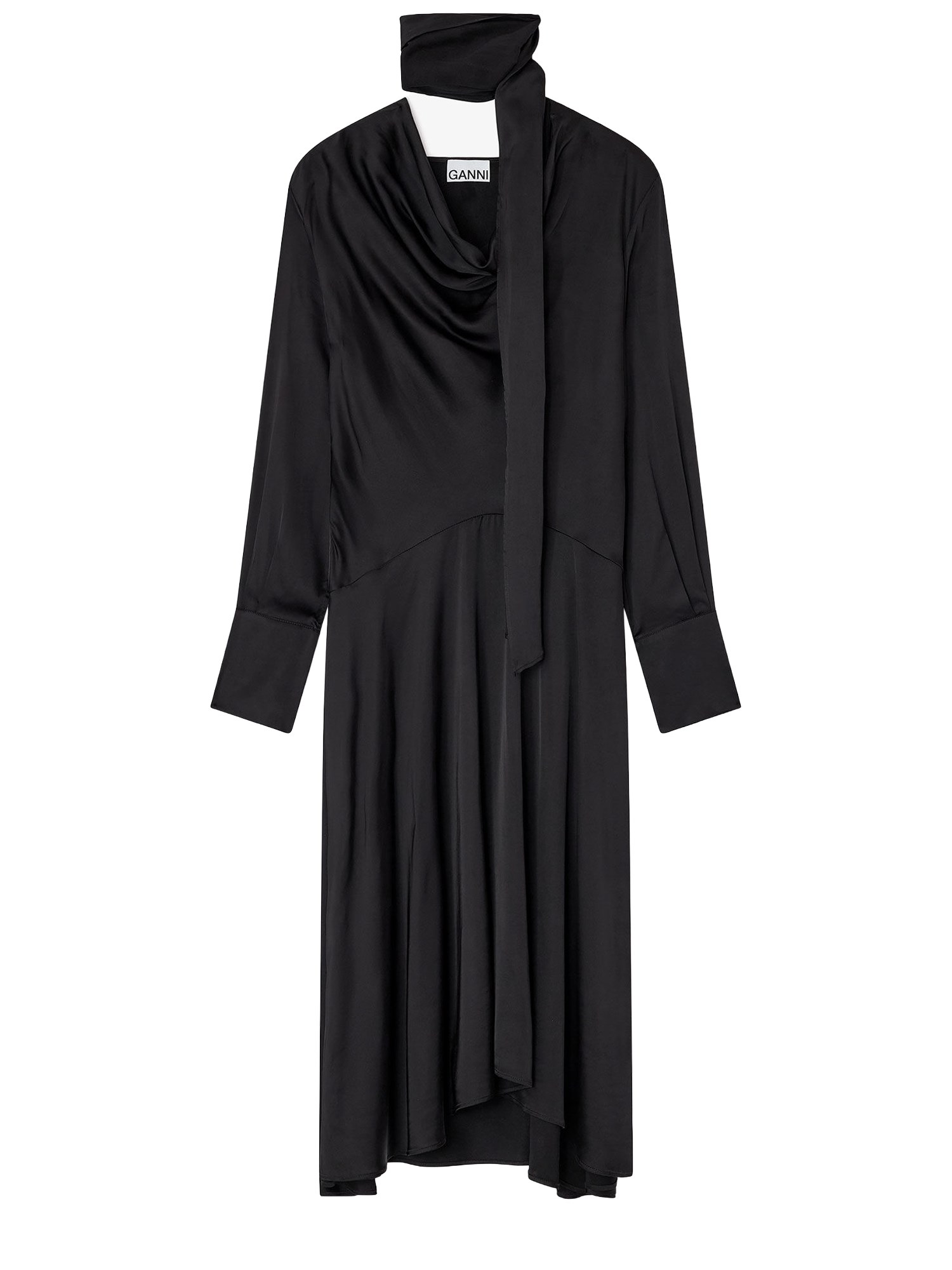 ganni midi dress with scarf