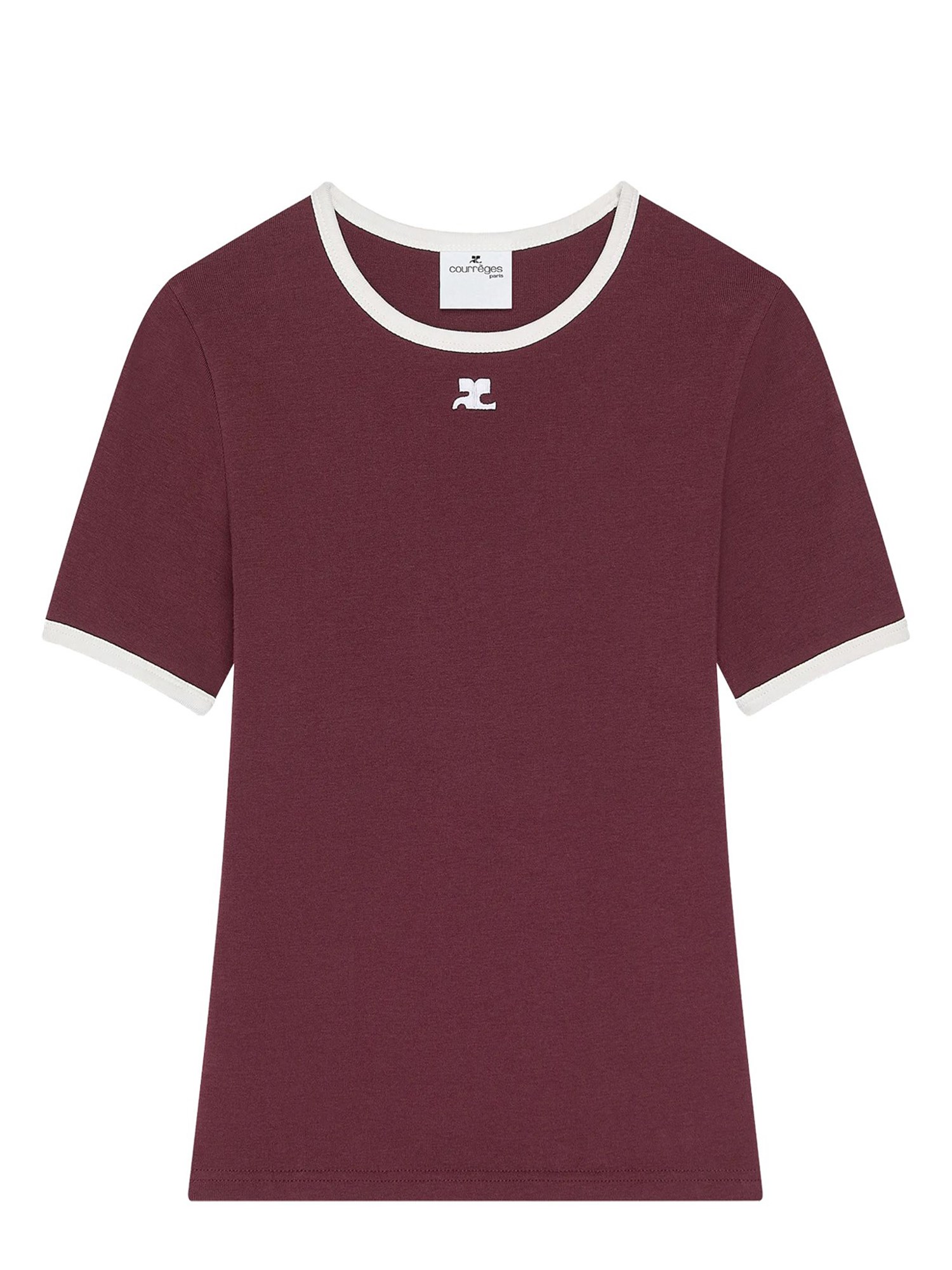 Courrèges Courregès Heritage Contrast T-shirt In Burgundy