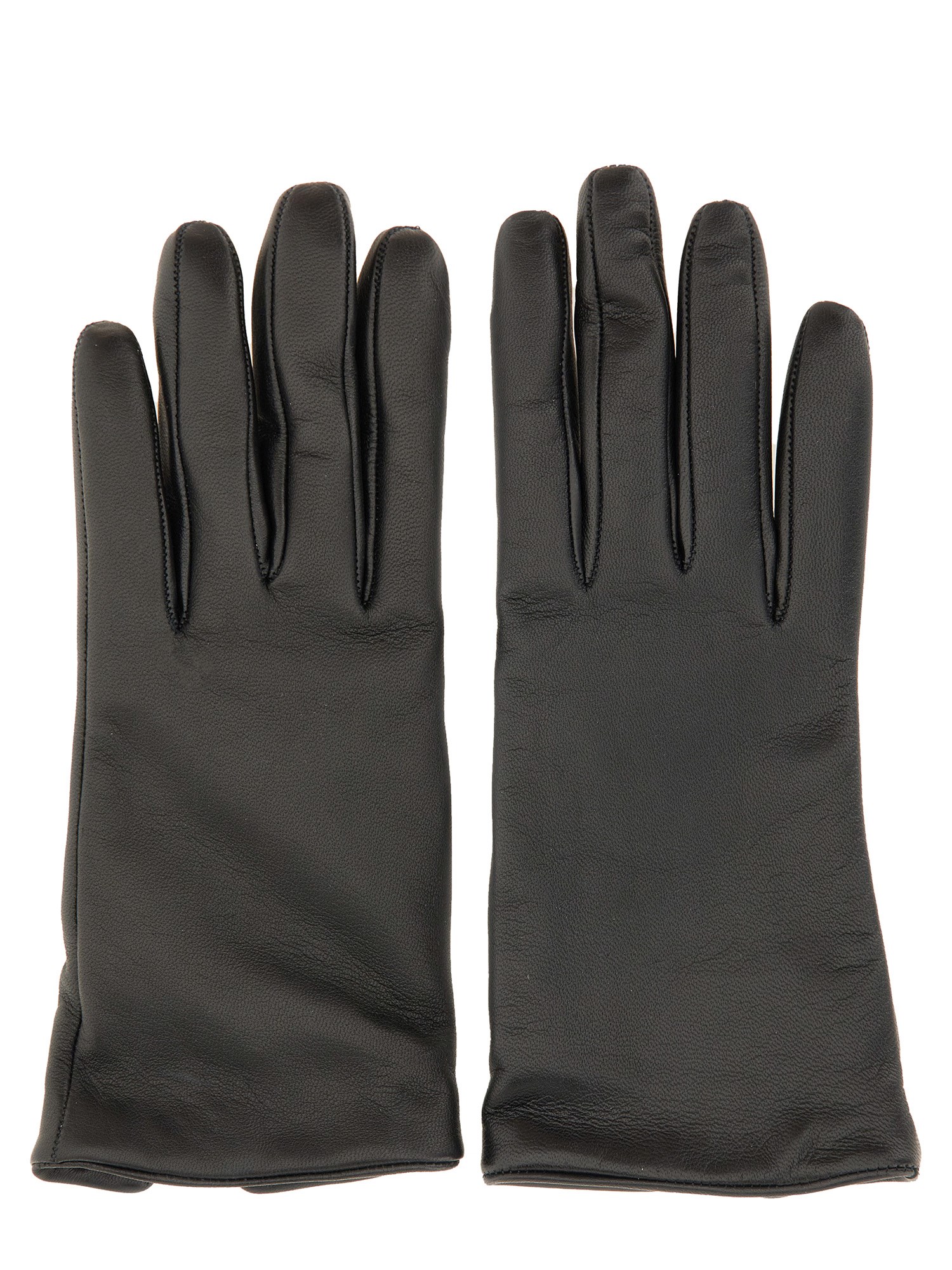 Saint Laurent Cassandre Short Gloves In Black