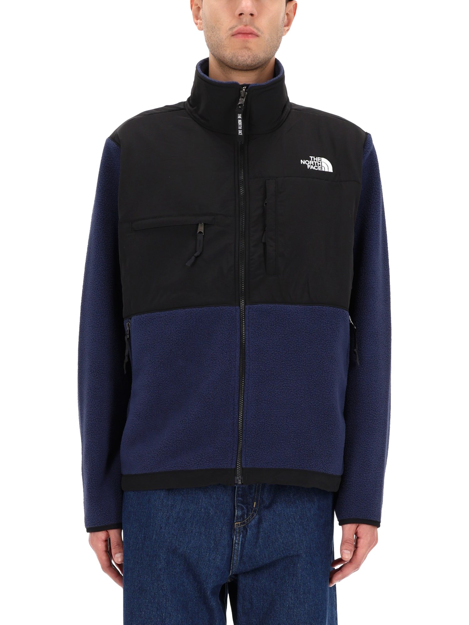 The North Face Logo Vertical Collar Grab Velvet Casual Jacket In Black