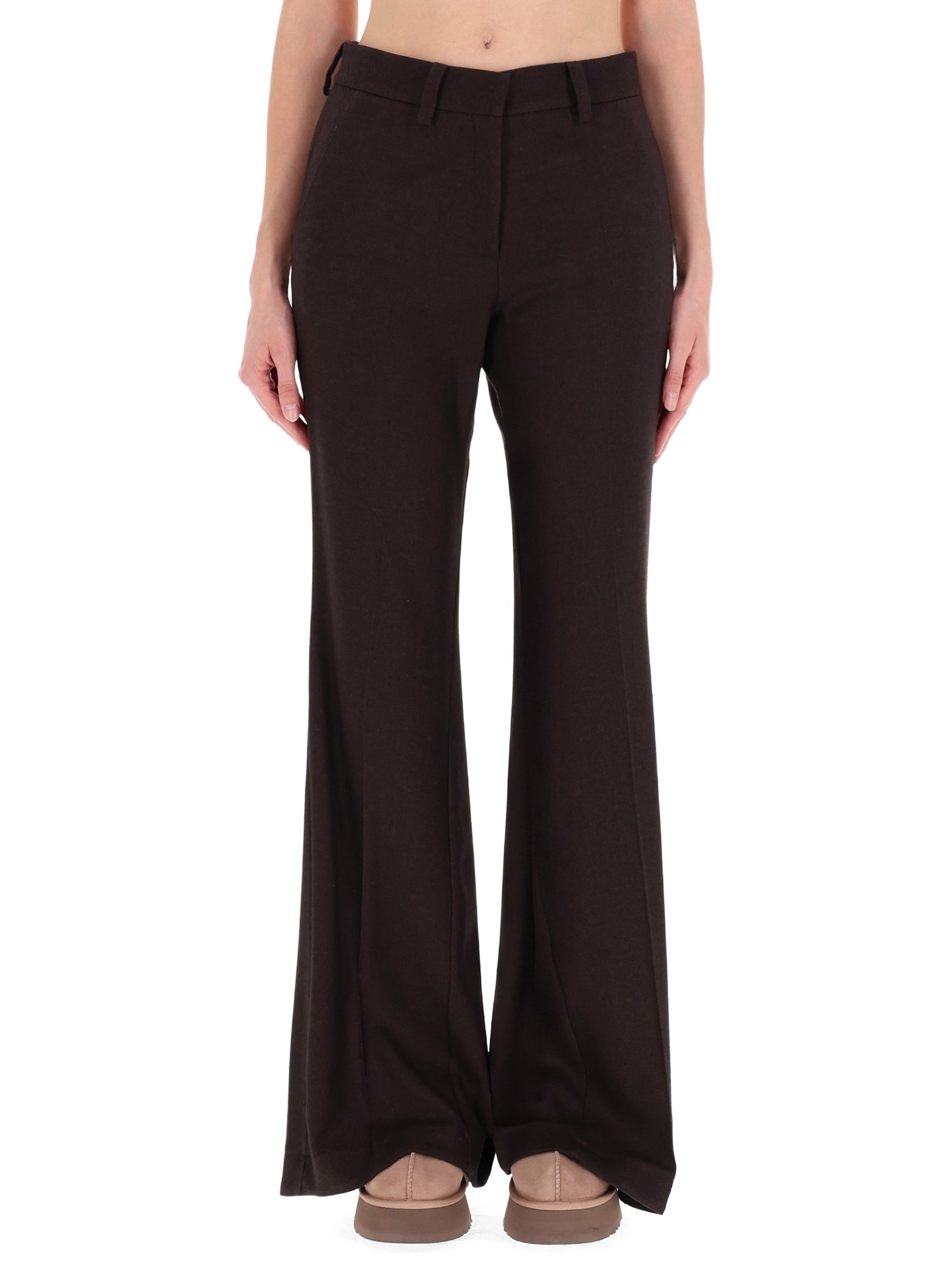 Alysi Flared Trousers In Brown