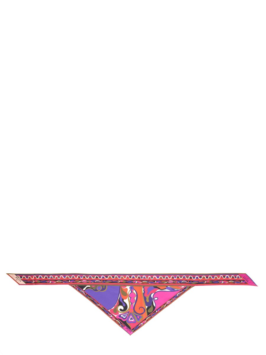 FOULARD TRIANGOLO BANDEAU IN STAMPA ORCHIDEE