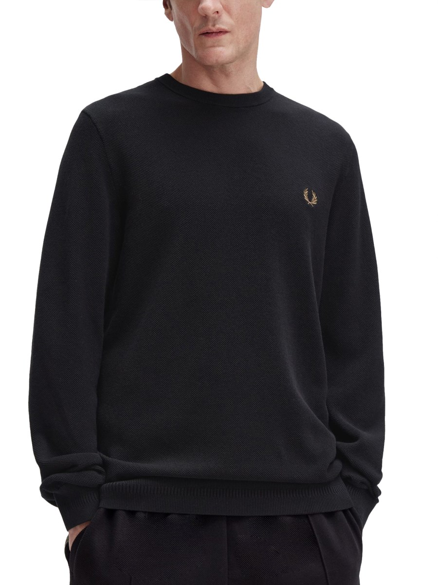 MAGLIONE IN PIQUÉ CON LOGO