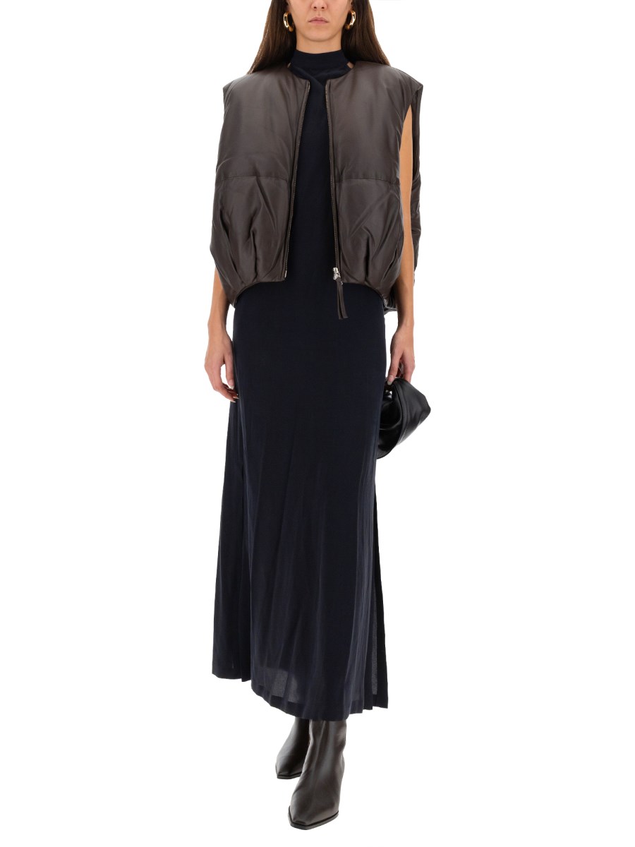GILET PUFFER IN PELLE
