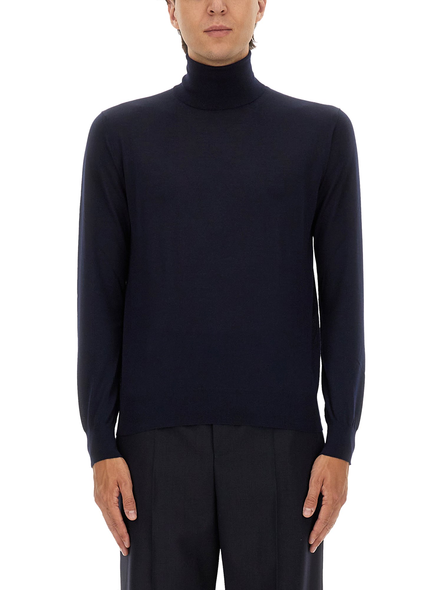 Saint Laurent Turtleneck Pullover In Blue