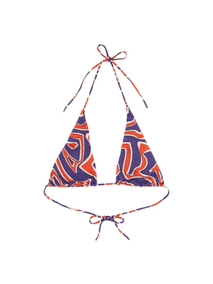 TOP BIKINI A TRIANGOLO STAMPA LABIRINTO