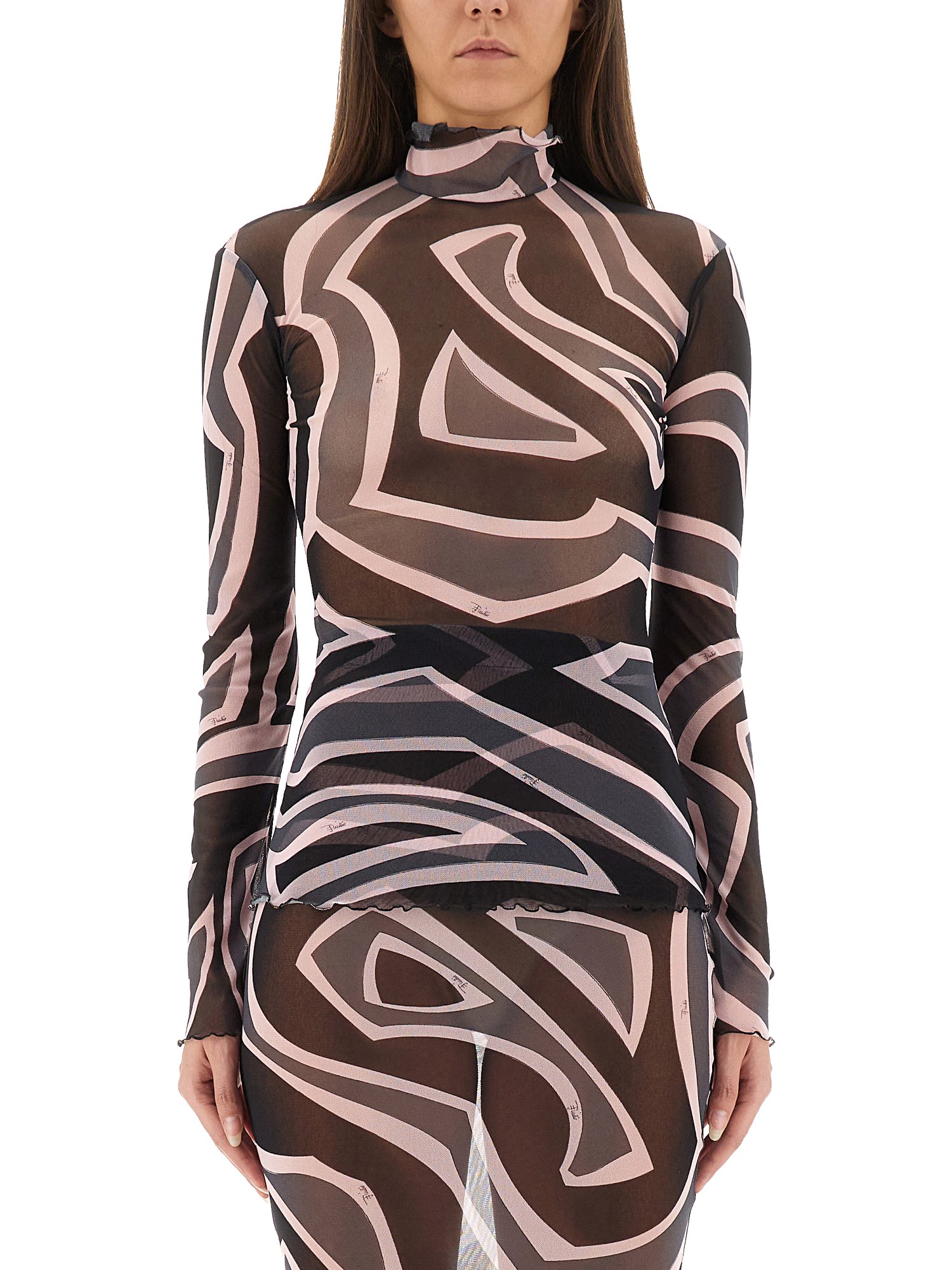 Pucci Labyrinth Print Top In Multi