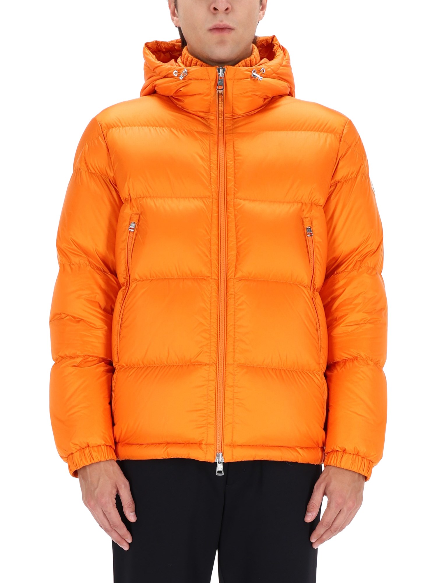Moncler Long-sleeved Cotton Jacket In Orange